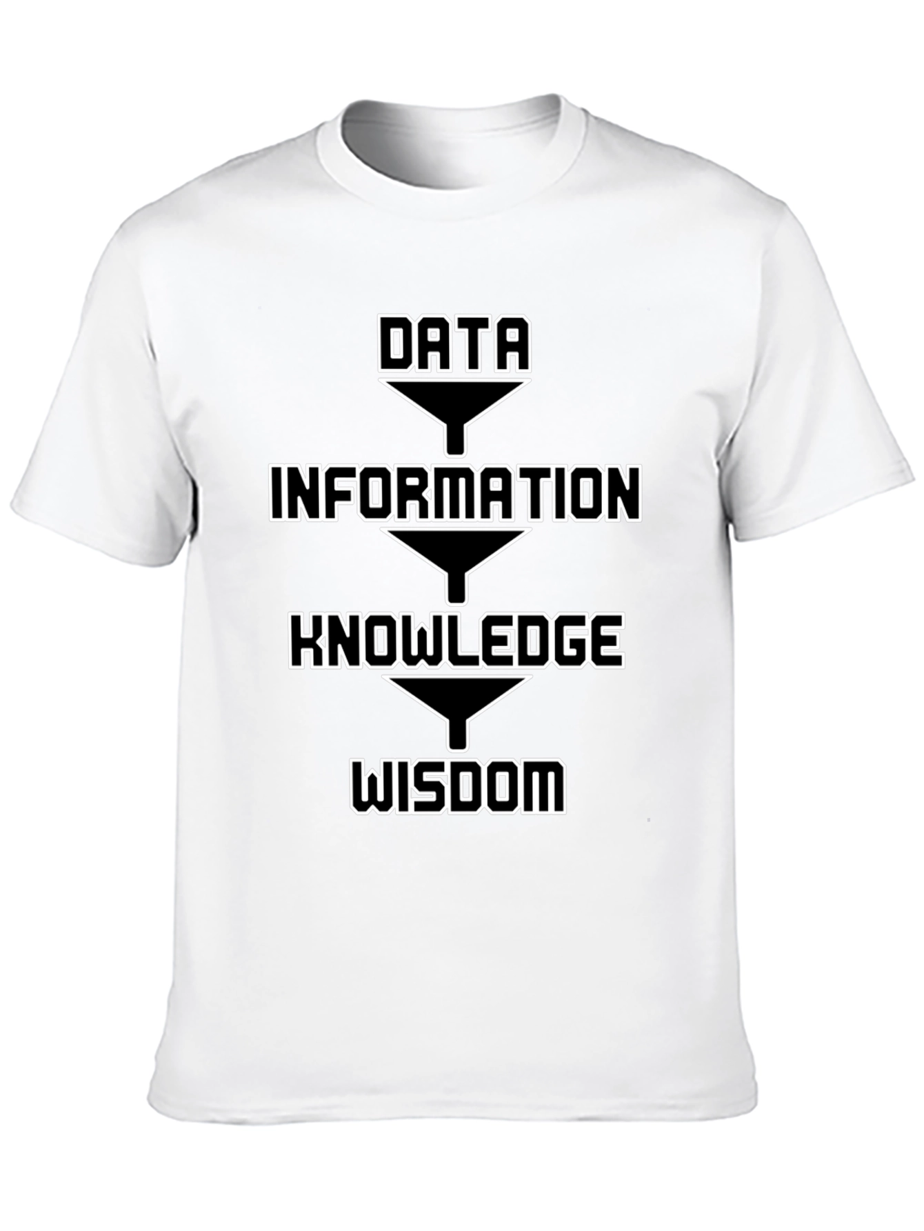 Black Data Information Knowledge Wisdom Black T-Shirt view 10