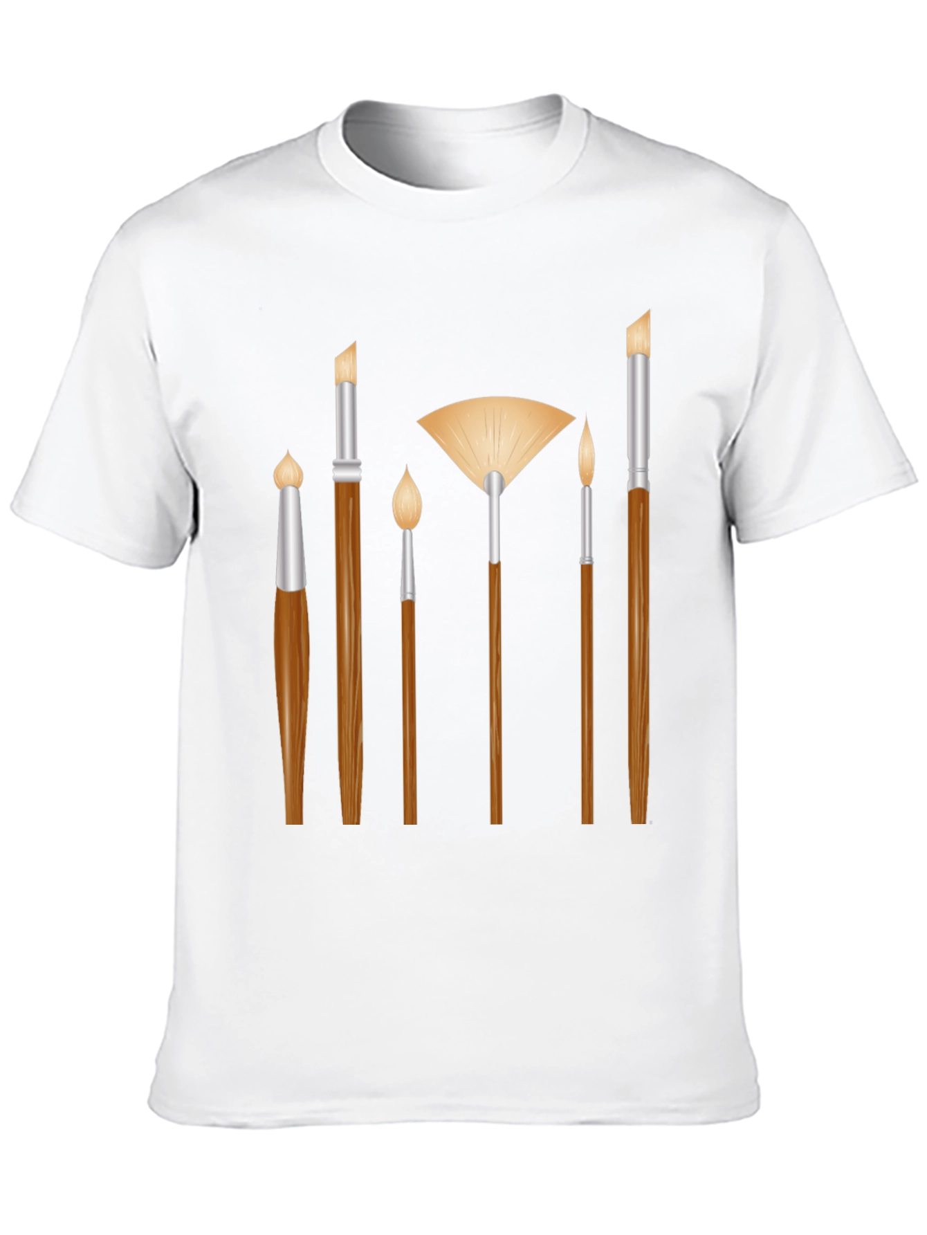 Black Artist Paint Brush Graphic Tee - Black Unisex T-Shirt view 10