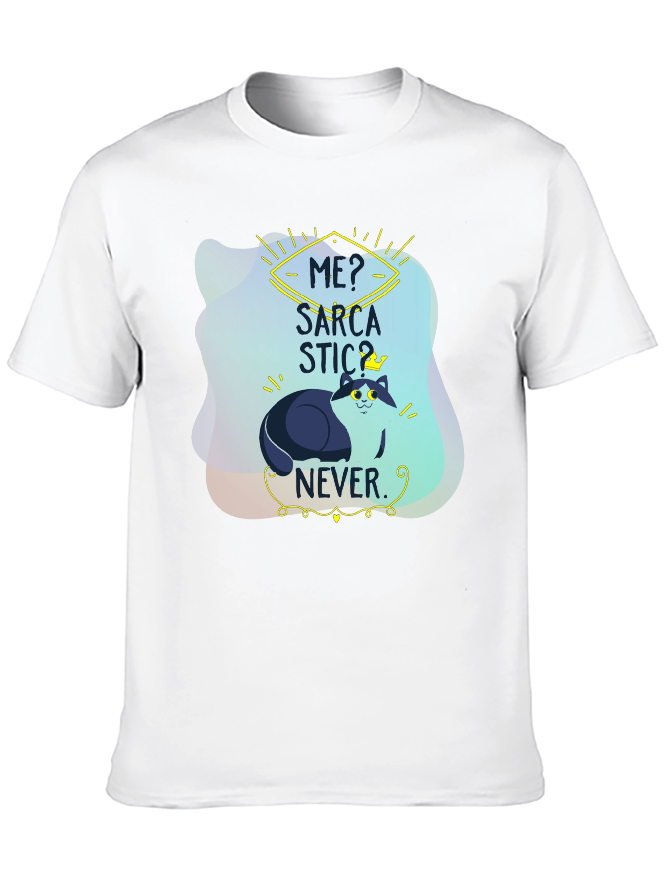 Black Sarcastic Cat T-Shirt: Funny Graphic Tee for Cat Lovers view 10