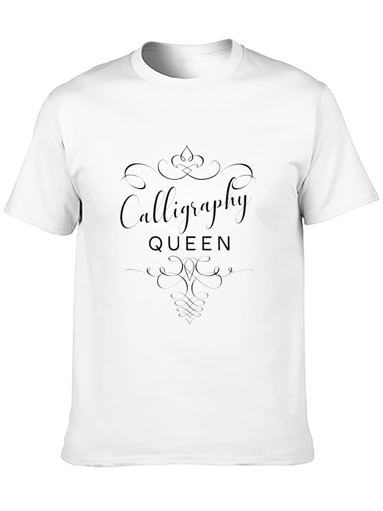 Black Calligraphy Queen Black T-Shirt view 10