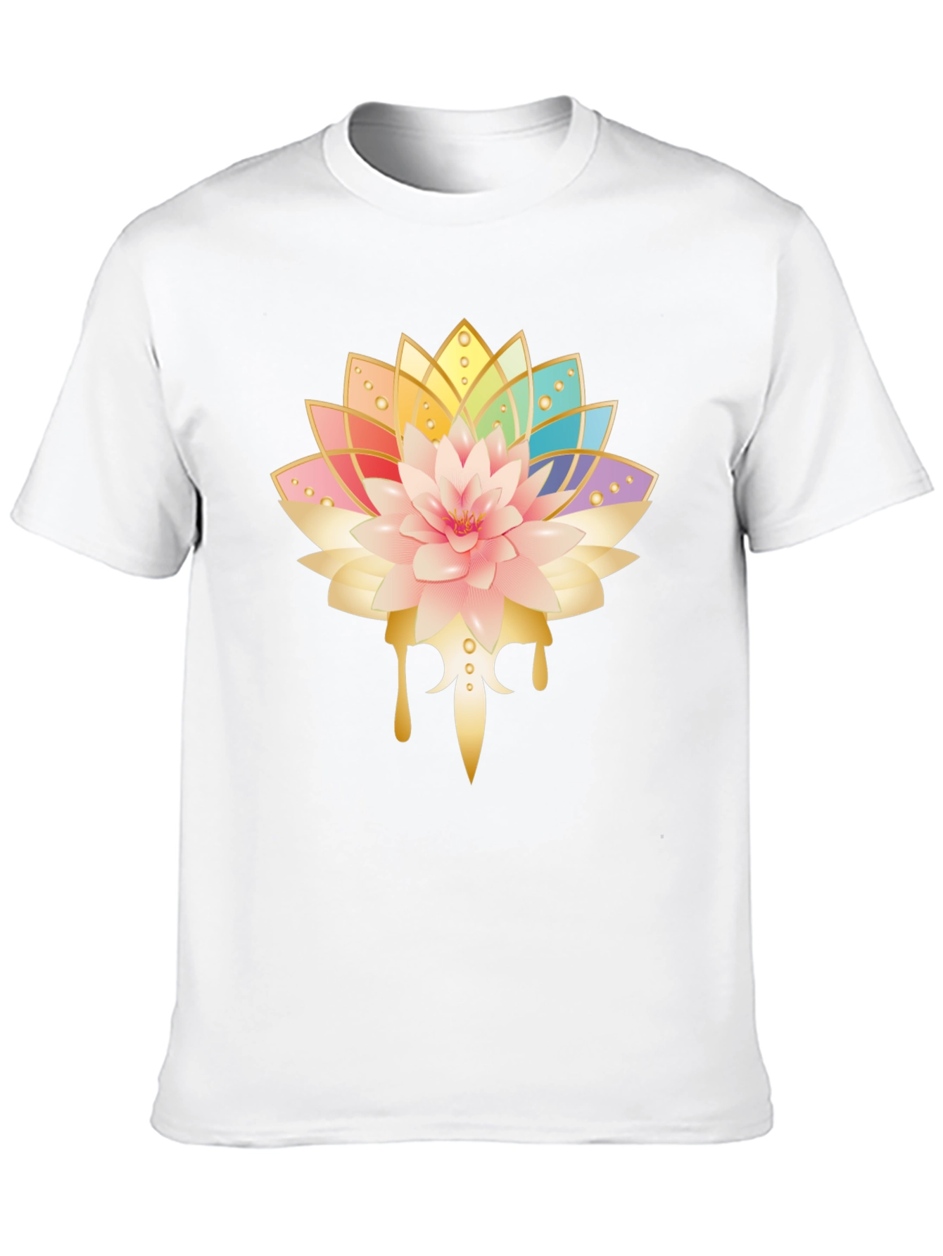 Black Lotus Flower Graphic Black T-Shirt view 10