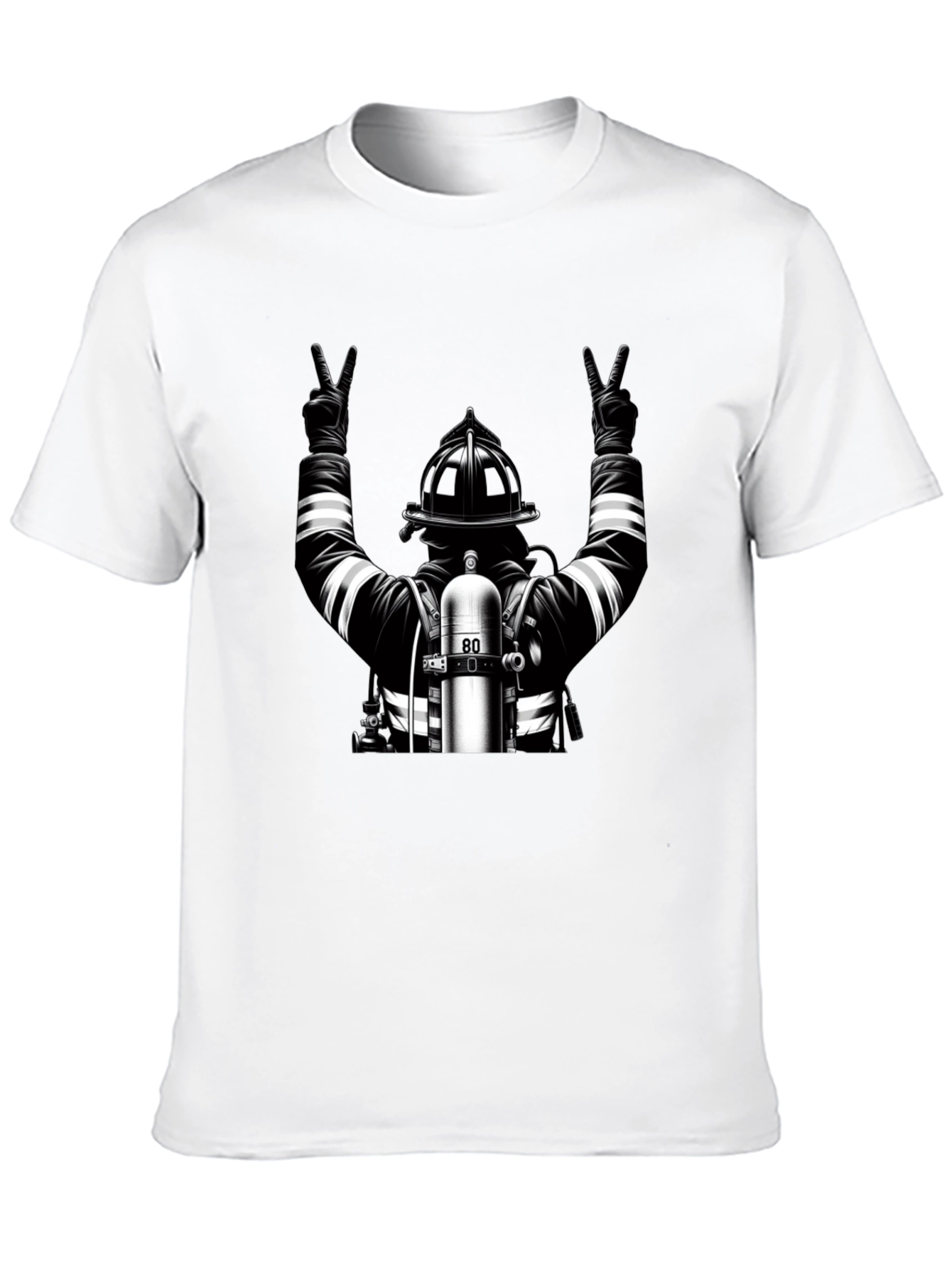Black Firefighter 'Peace' Graphic Tee - Black view 10
