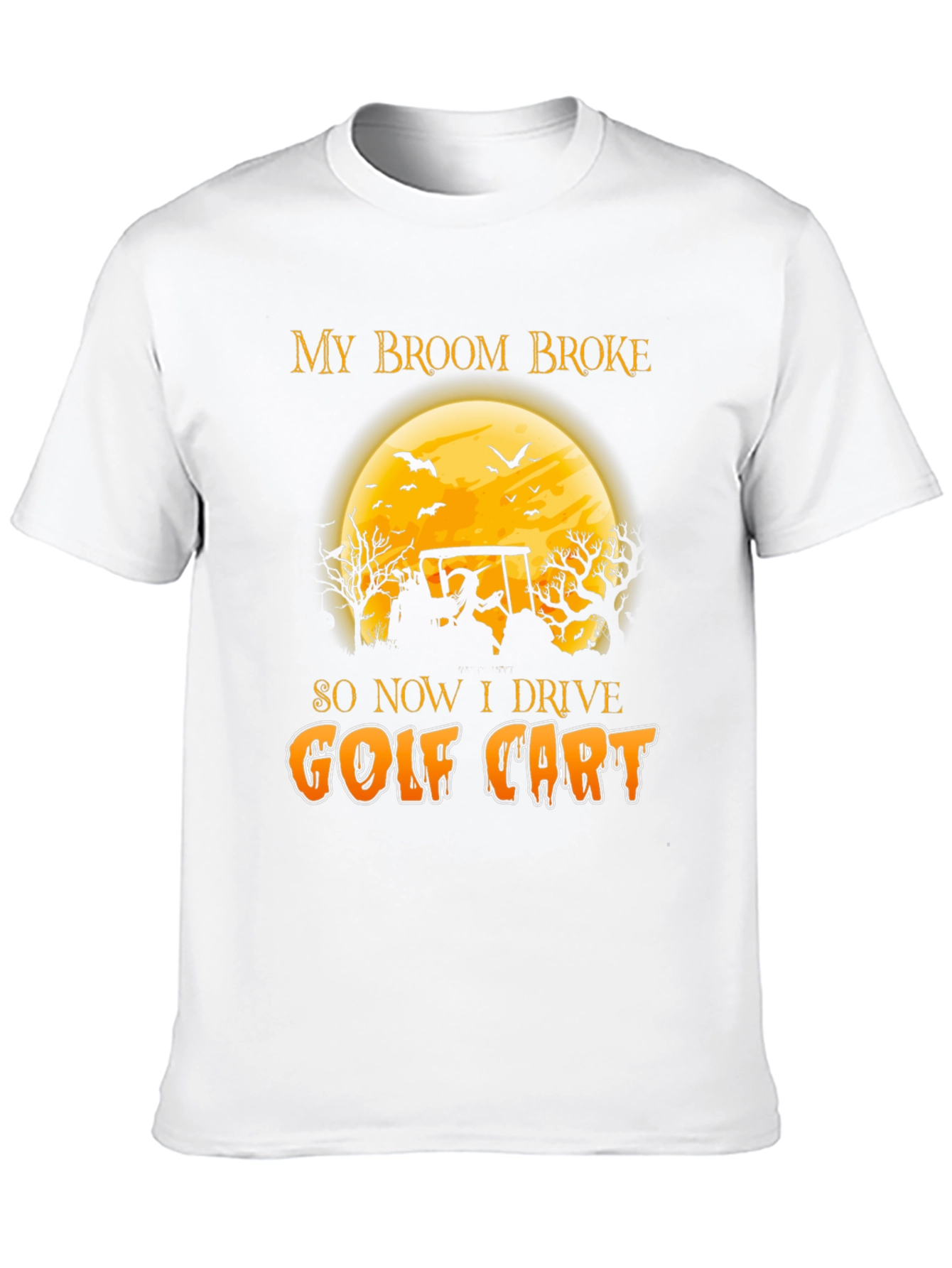 Black Halloween Witch Golf Cart T-Shirt - Funny Fall Tee view 10