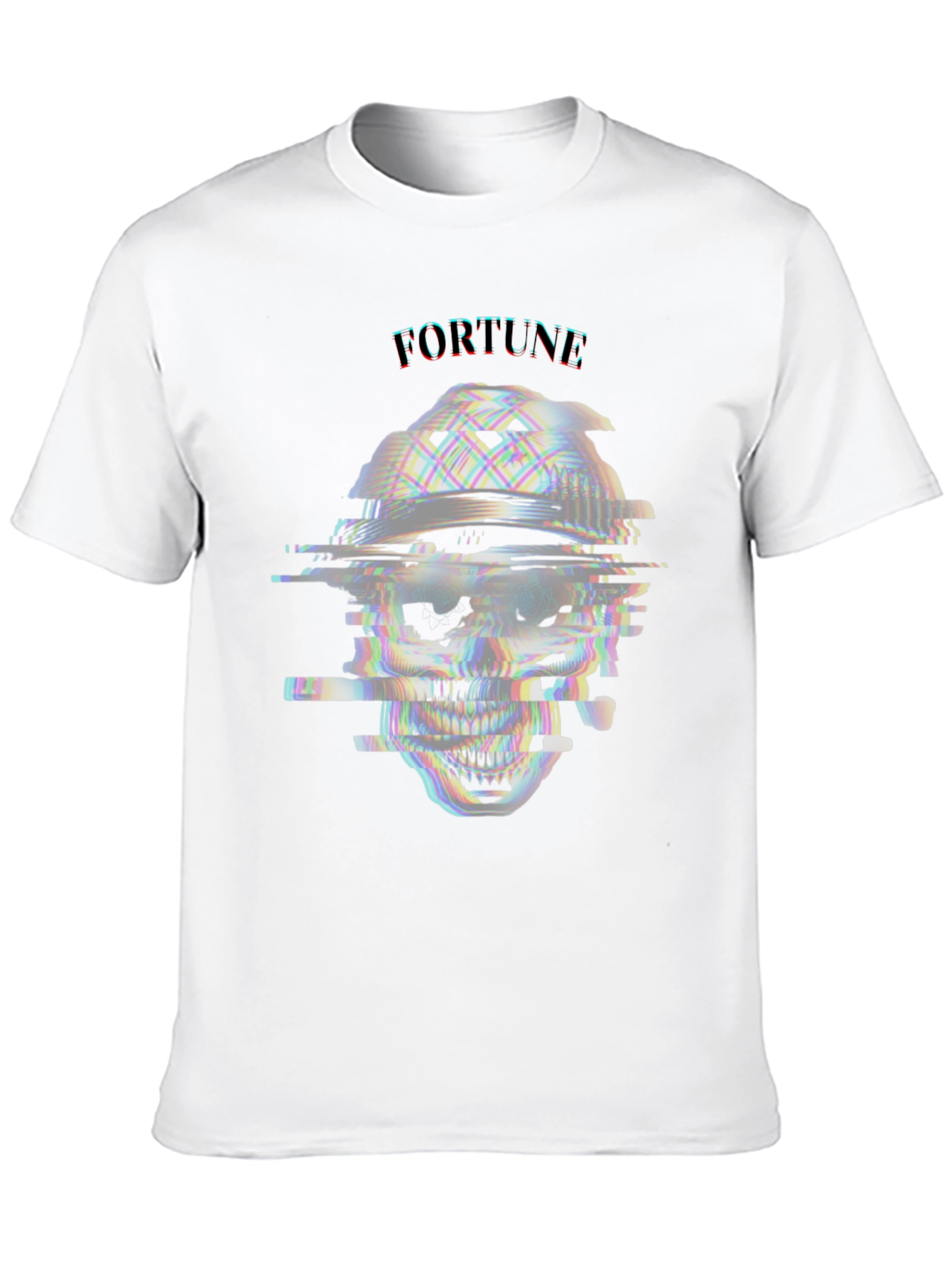 Black Glitch Skull T-Shirt - Fortune Tee view 10