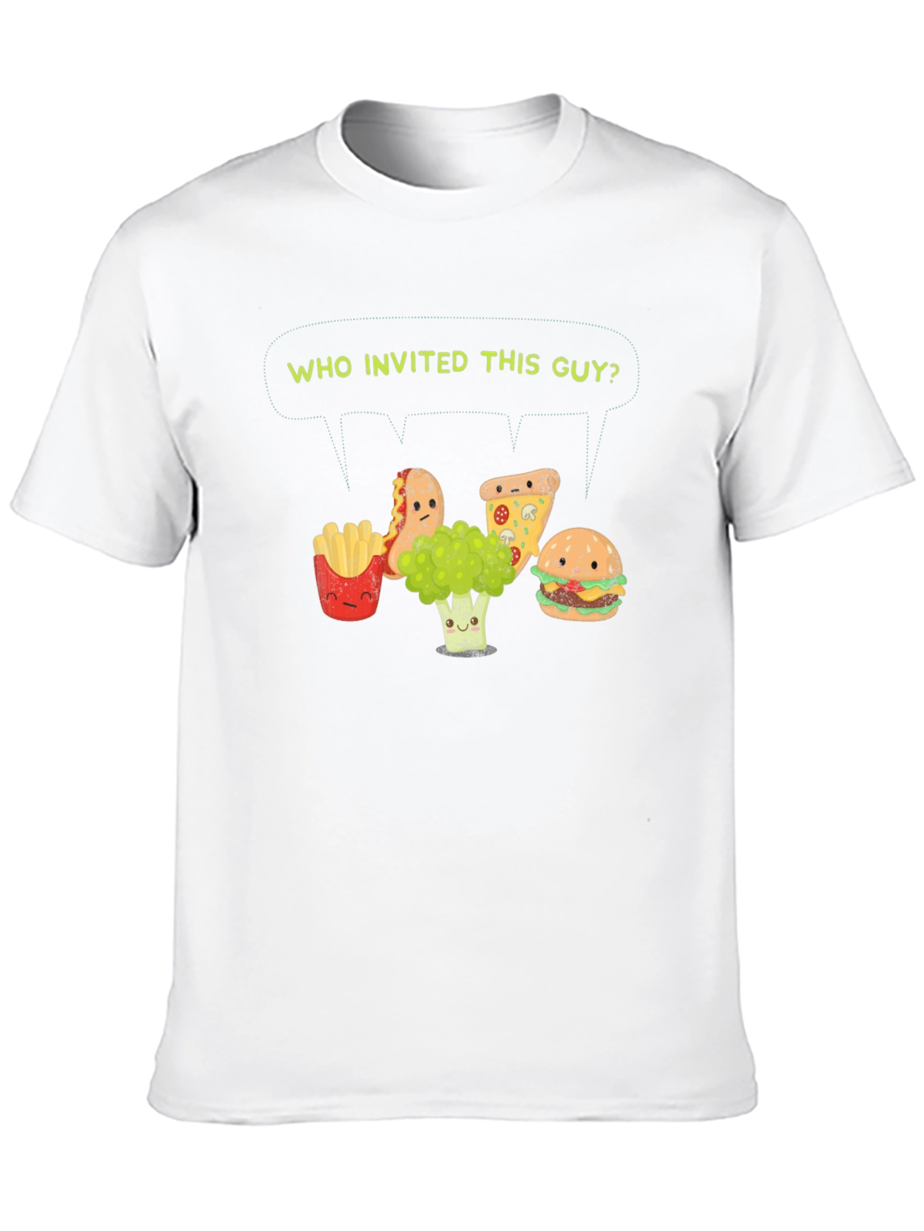 Black Funny Broccoli T-Shirt - Who Invited This Guy view 10