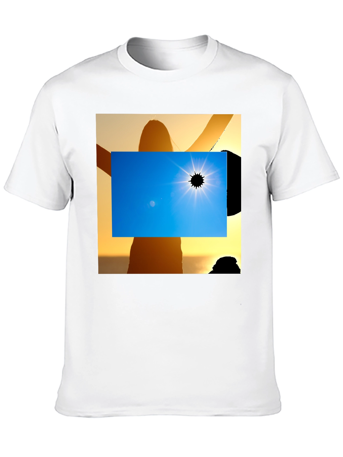 Black Solar Eclipse Graphic Tee - Black Cotton Shirt view 10