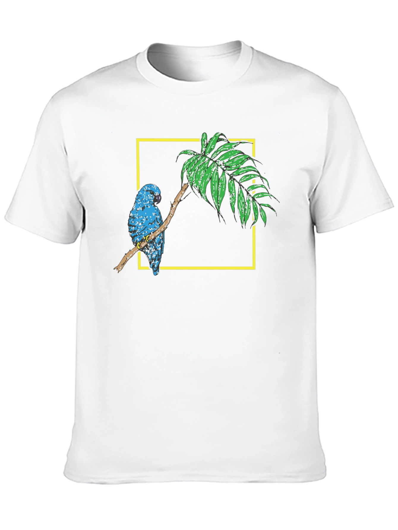 Black Parrot on Branch Black Graphic Tee view 10