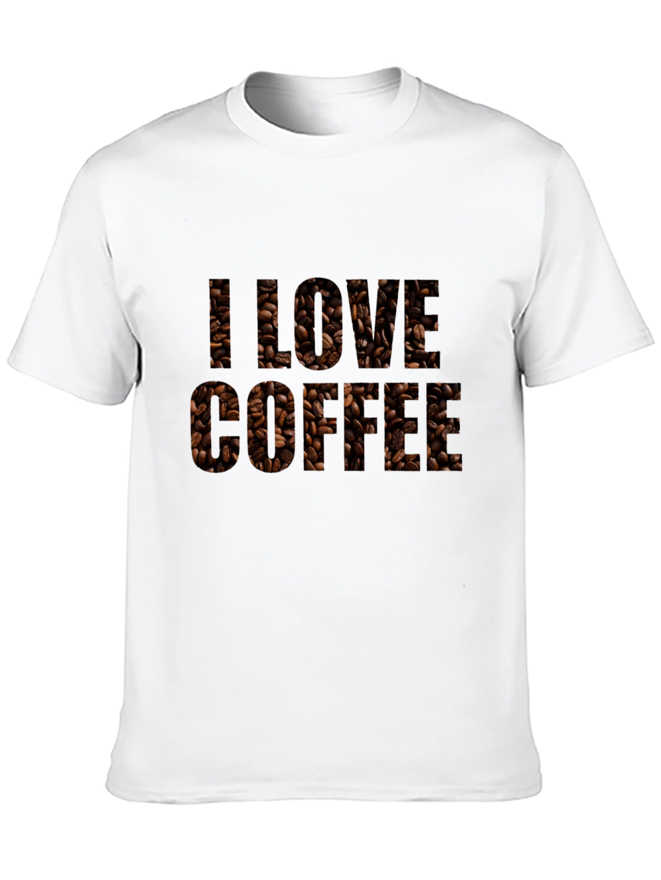 Black I Love Coffee Bean Print Black T-Shirt view 10