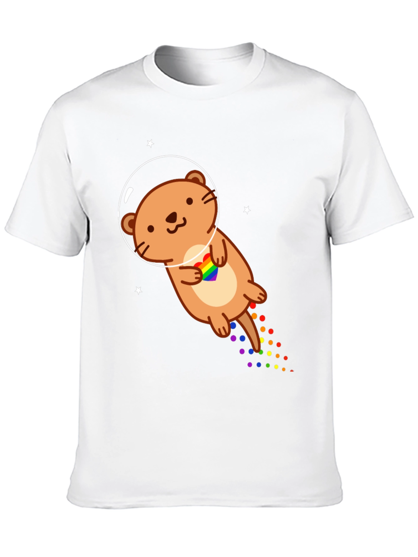Black Space Otter LGBT Pride T-Shirt view 10