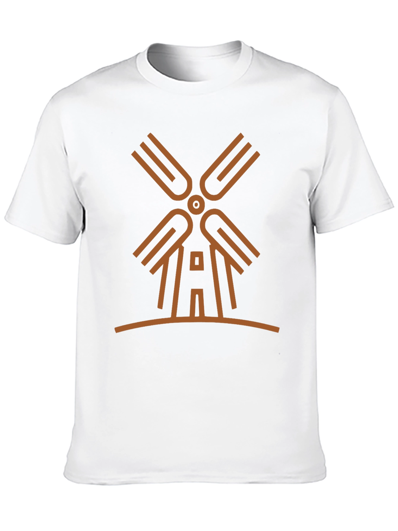 Black Modern Windmill Graphic Tee - Black Cotton Blend view 10