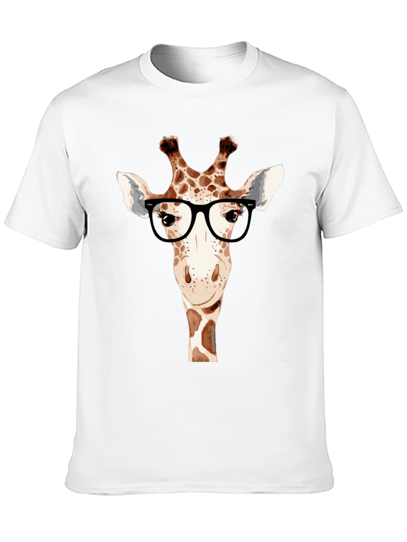 Black Giraffe with Glasses T-Shirt - Black view 10