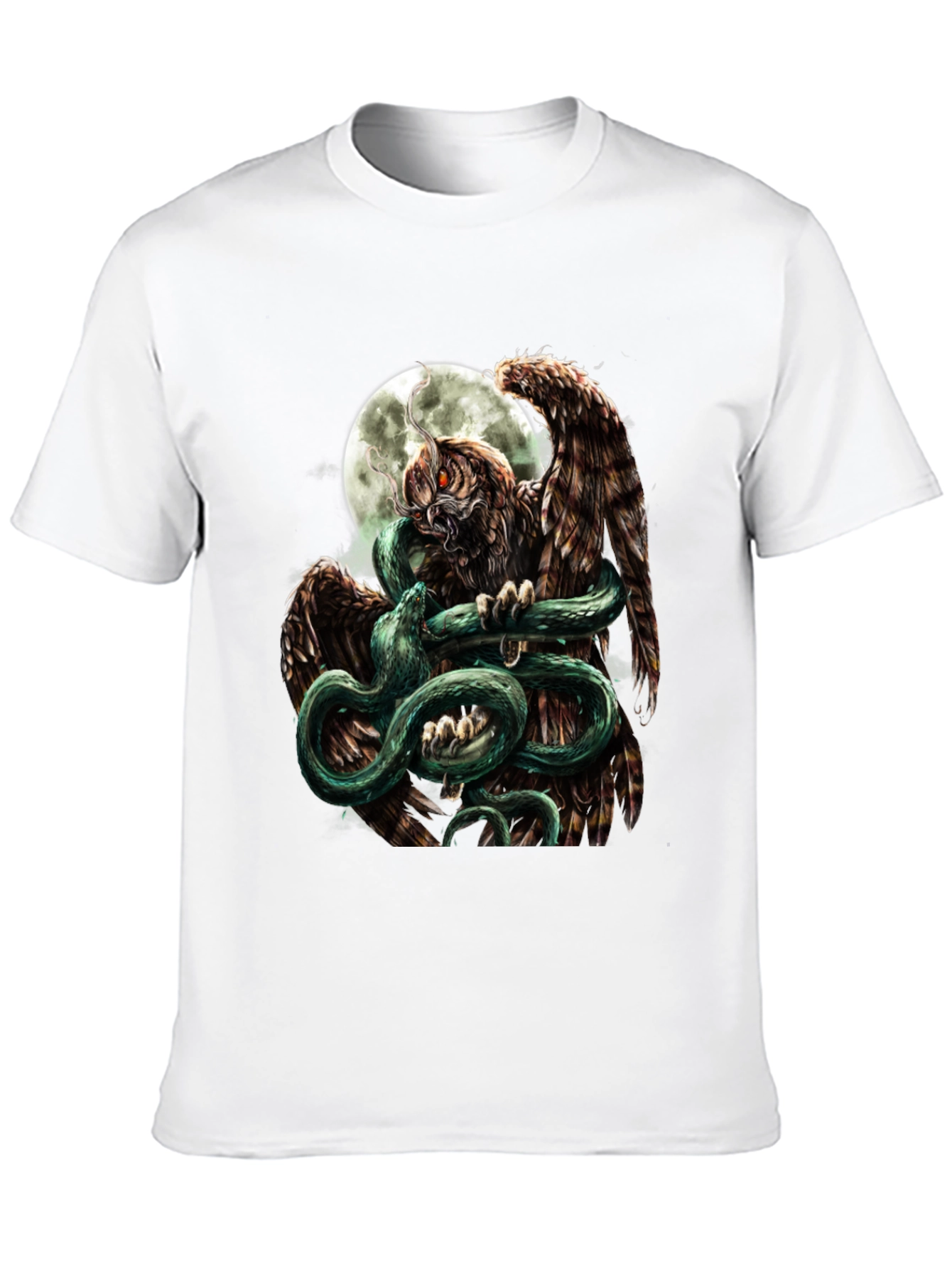 Owl and Snake Graphic Tee - Moonlit Design - 10