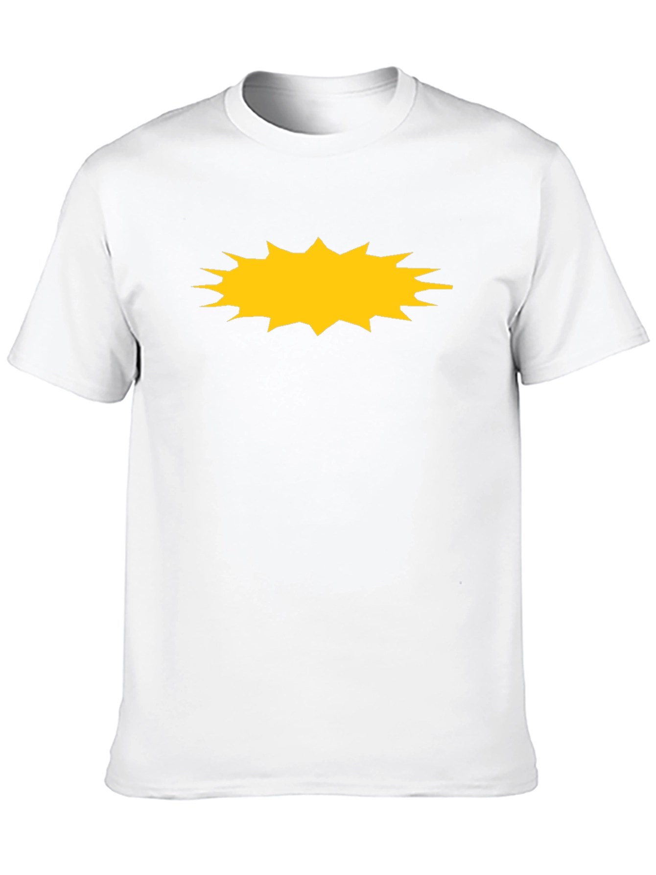 Black Men's Black T-Shirt with Yellow Burst Design view 10
