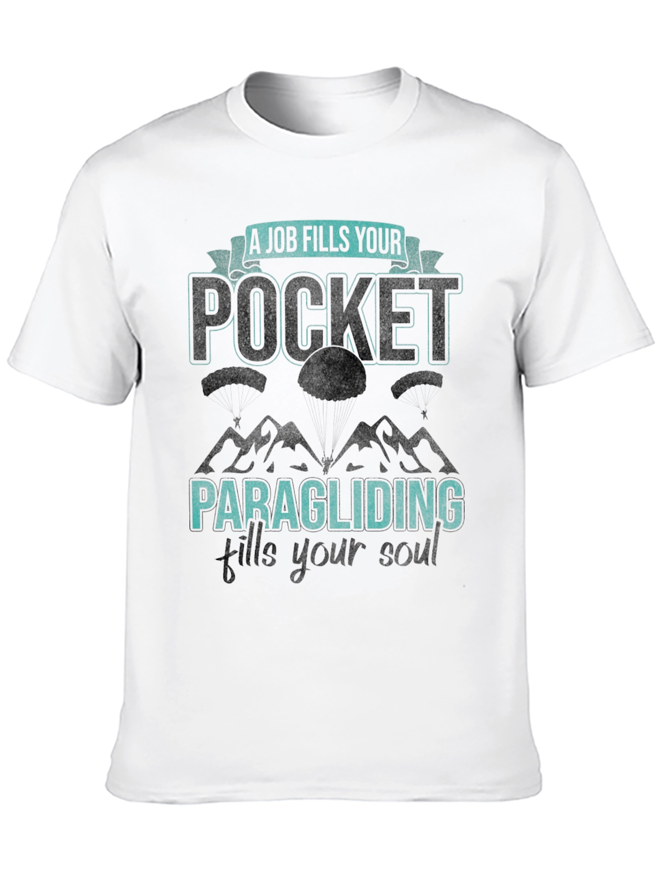 Black Paragliding Fills Your Soul Black Graphic Tee view 10