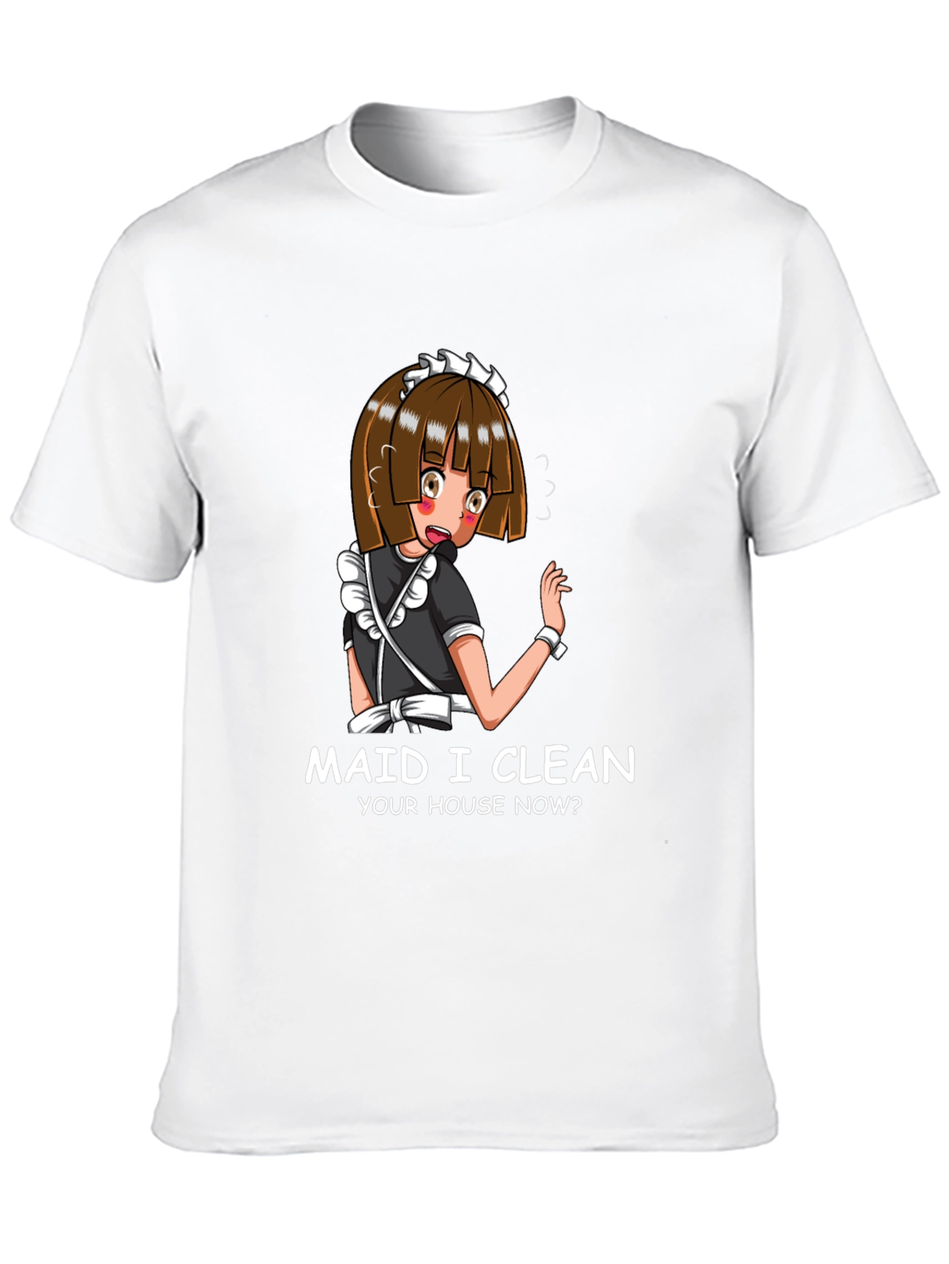 Black Anime Maid Graphic T-Shirt view 10