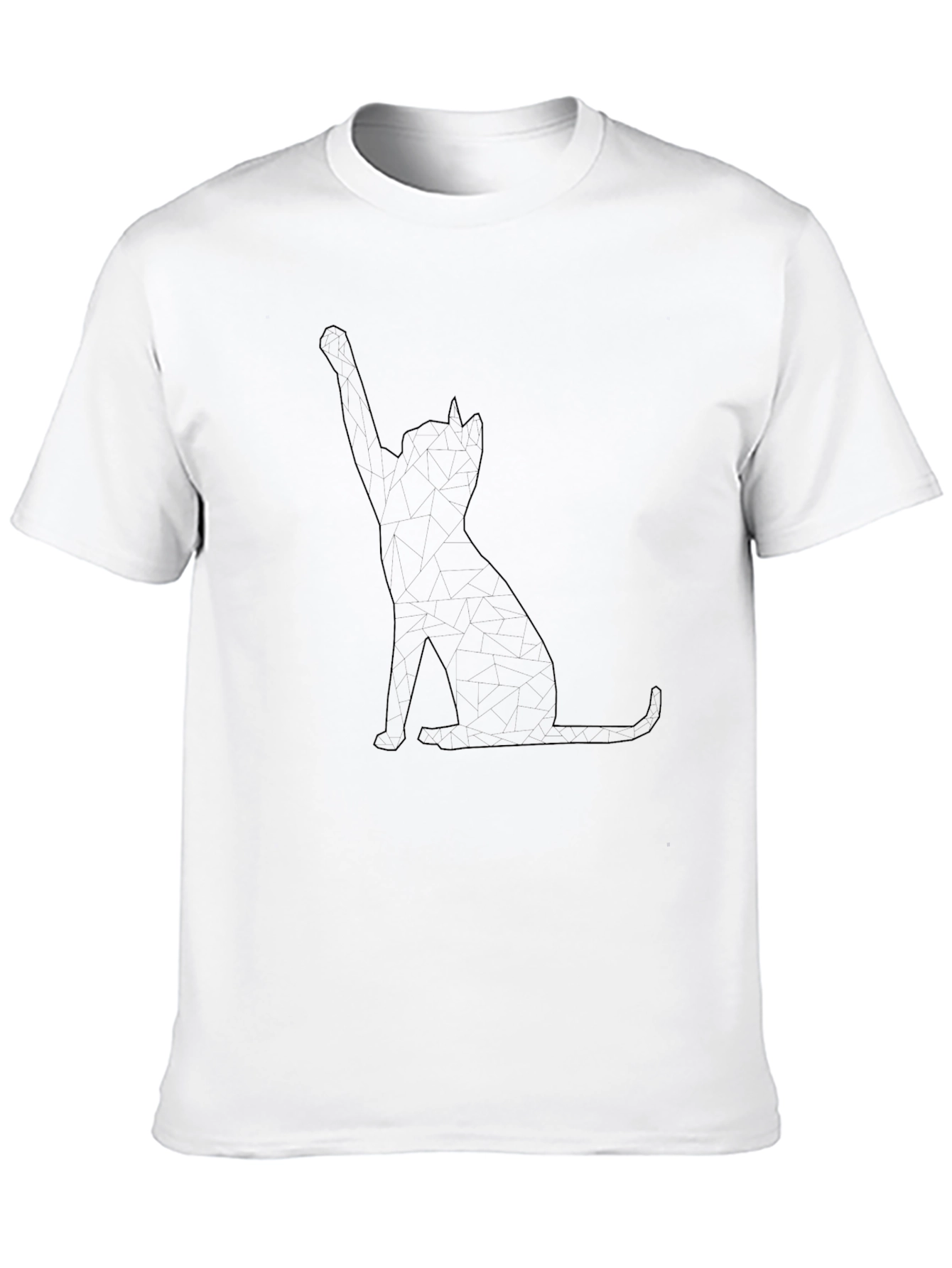 Black Men's Black Cat Silhouette Graphic Tee view 10