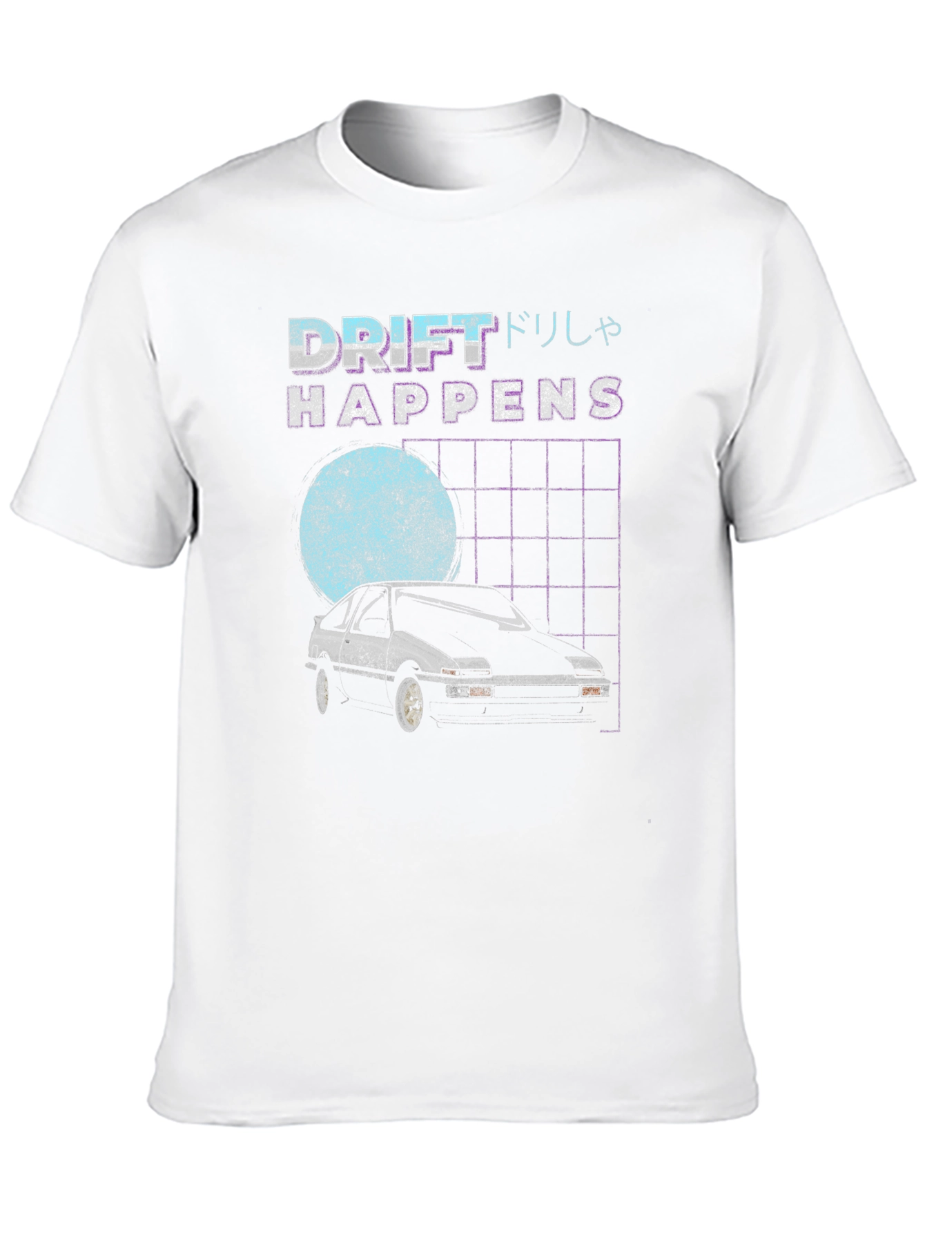 Black Drift Happens Graphic Tee - Retro Car Design view 10
