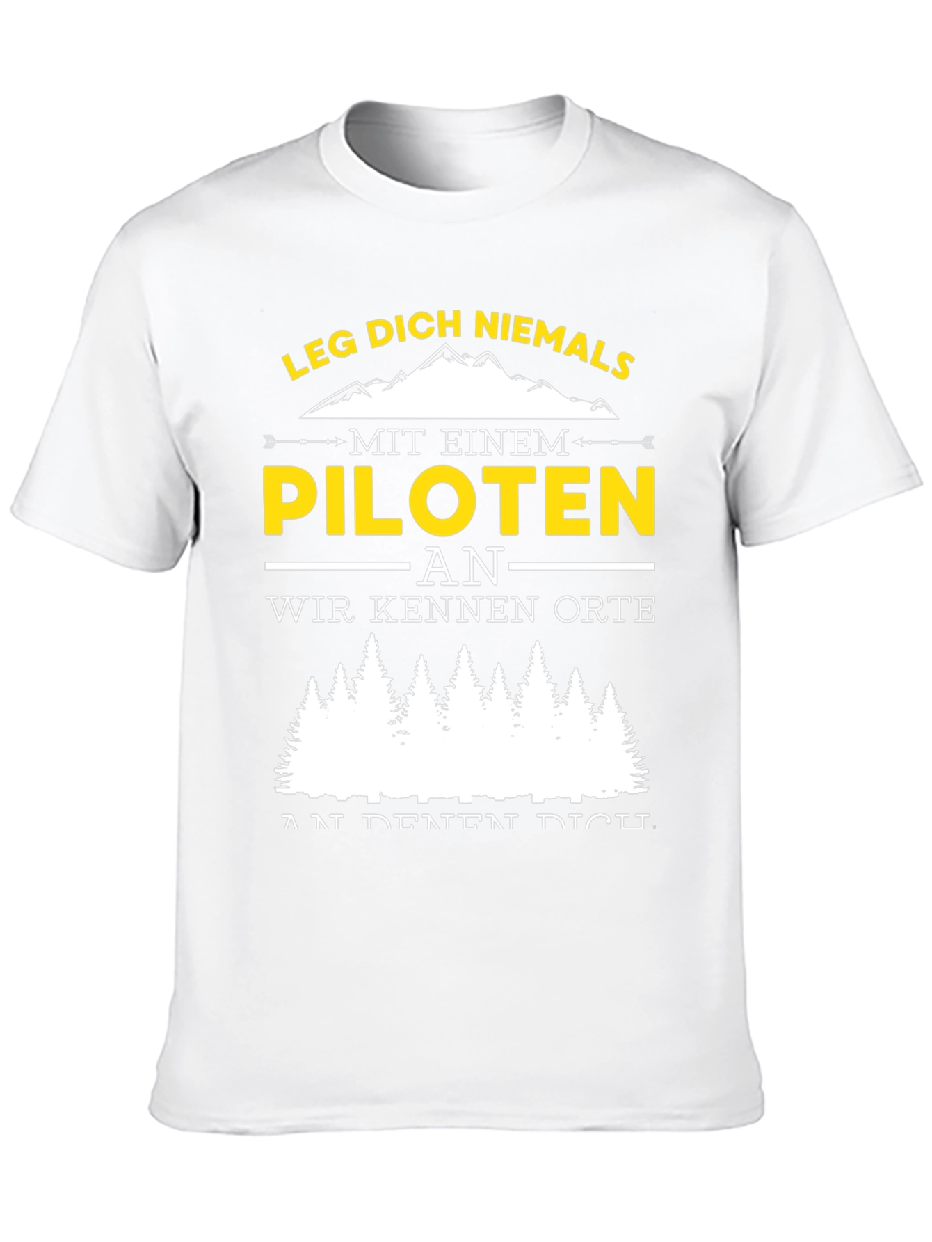 Black Pilot Humor Graphic T-Shirt - "Leg Dich Niemals..." view 10