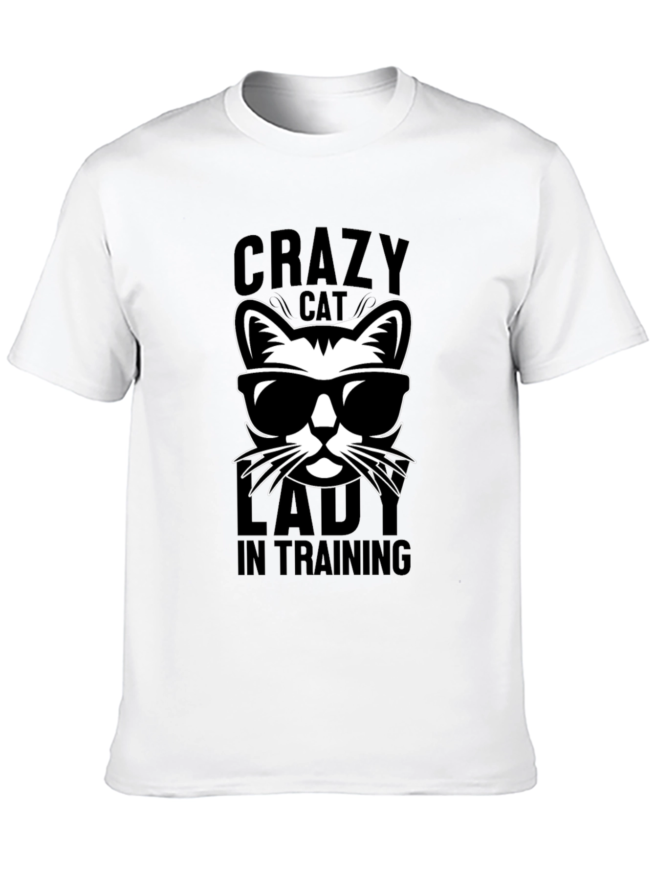 Black Crazy Cat Lady T-Shirt, Funny Cat Lover Tee view 10