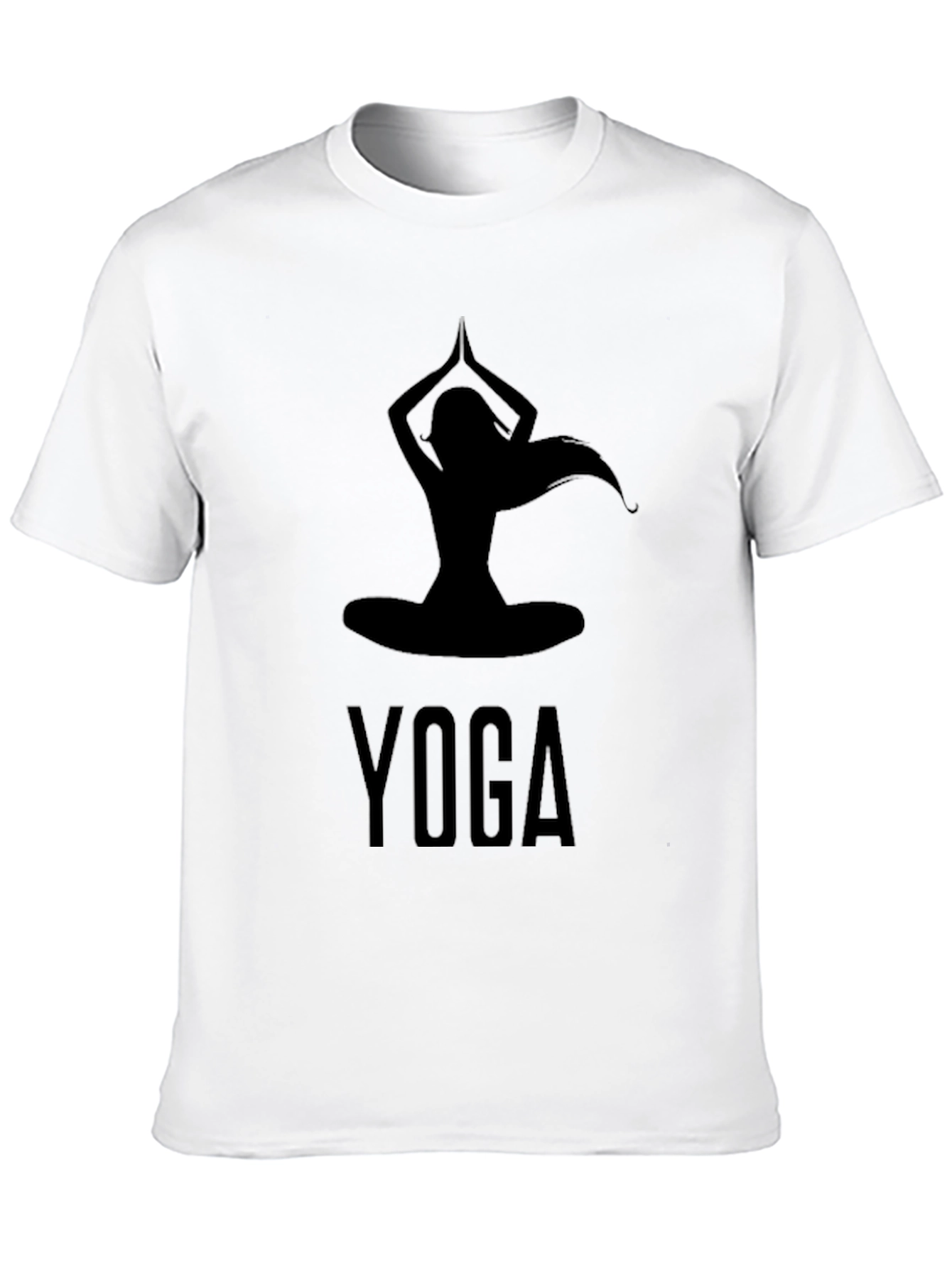 Black Yoga Silhouette Graphic T-Shirt - Black view 10