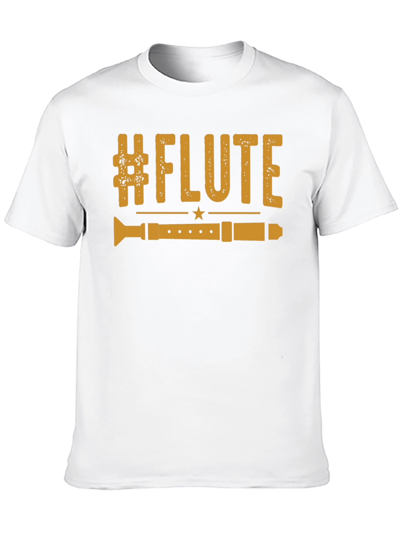 Black #Flute Music Lover T-Shirt - Black Graphic Tee view 10