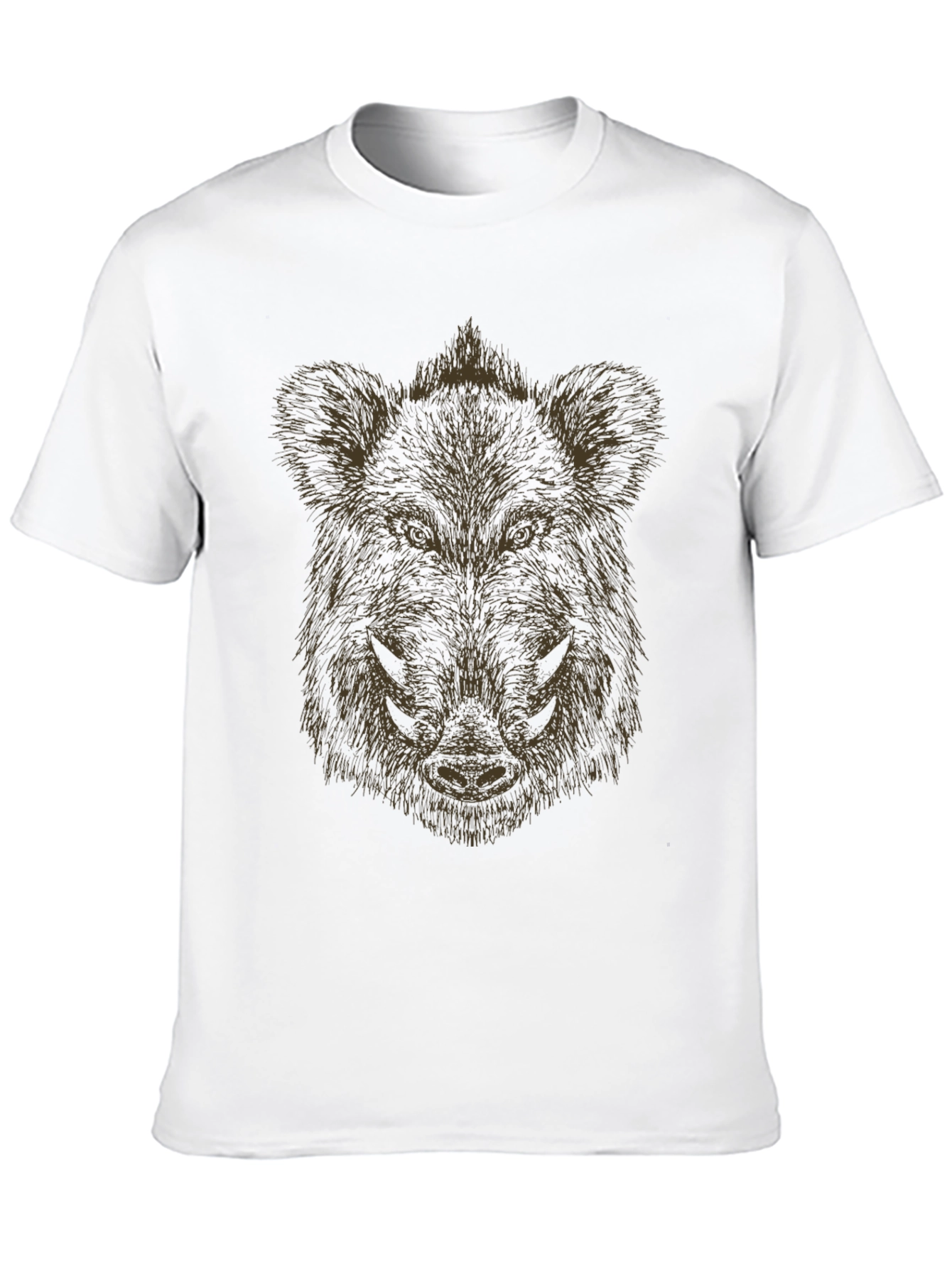 Black Boar Head Graphic Tee - Black Cotton T-Shirt view 10