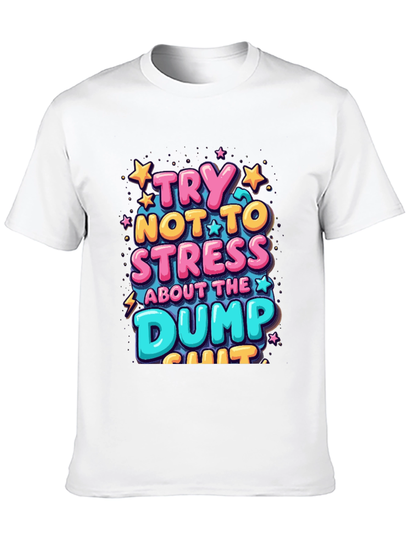 Black Try Not To Stress Graphic Tee view 10