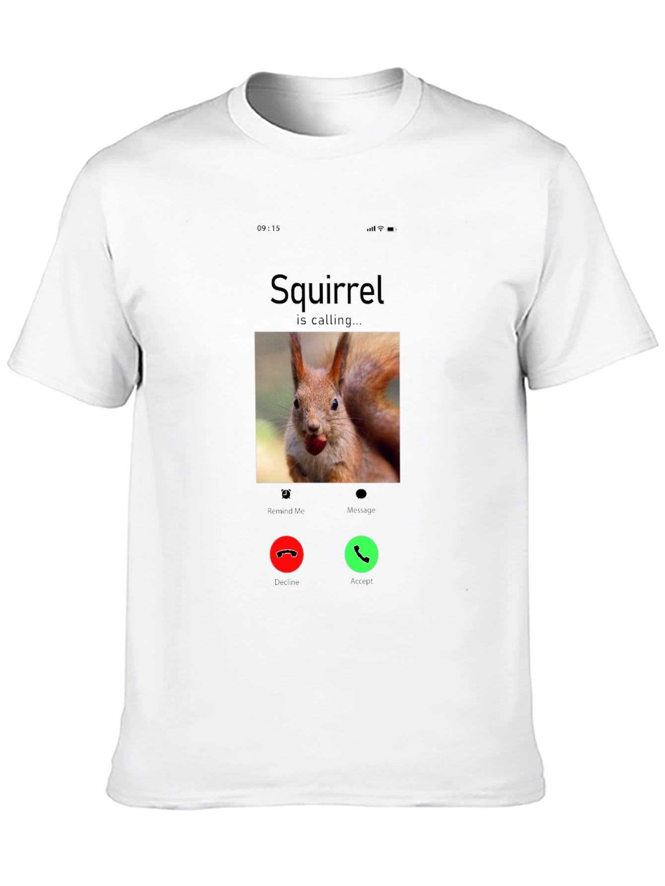 Black Squirrel Calling Funny T-Shirt view 10