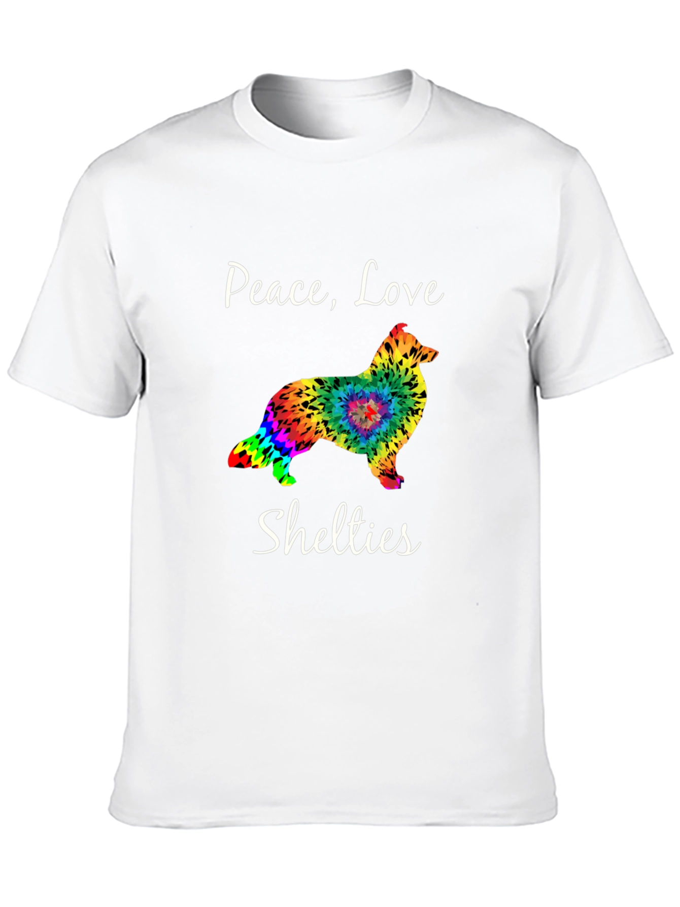 Black Peace Love Shelties T-Shirt - Black view 10