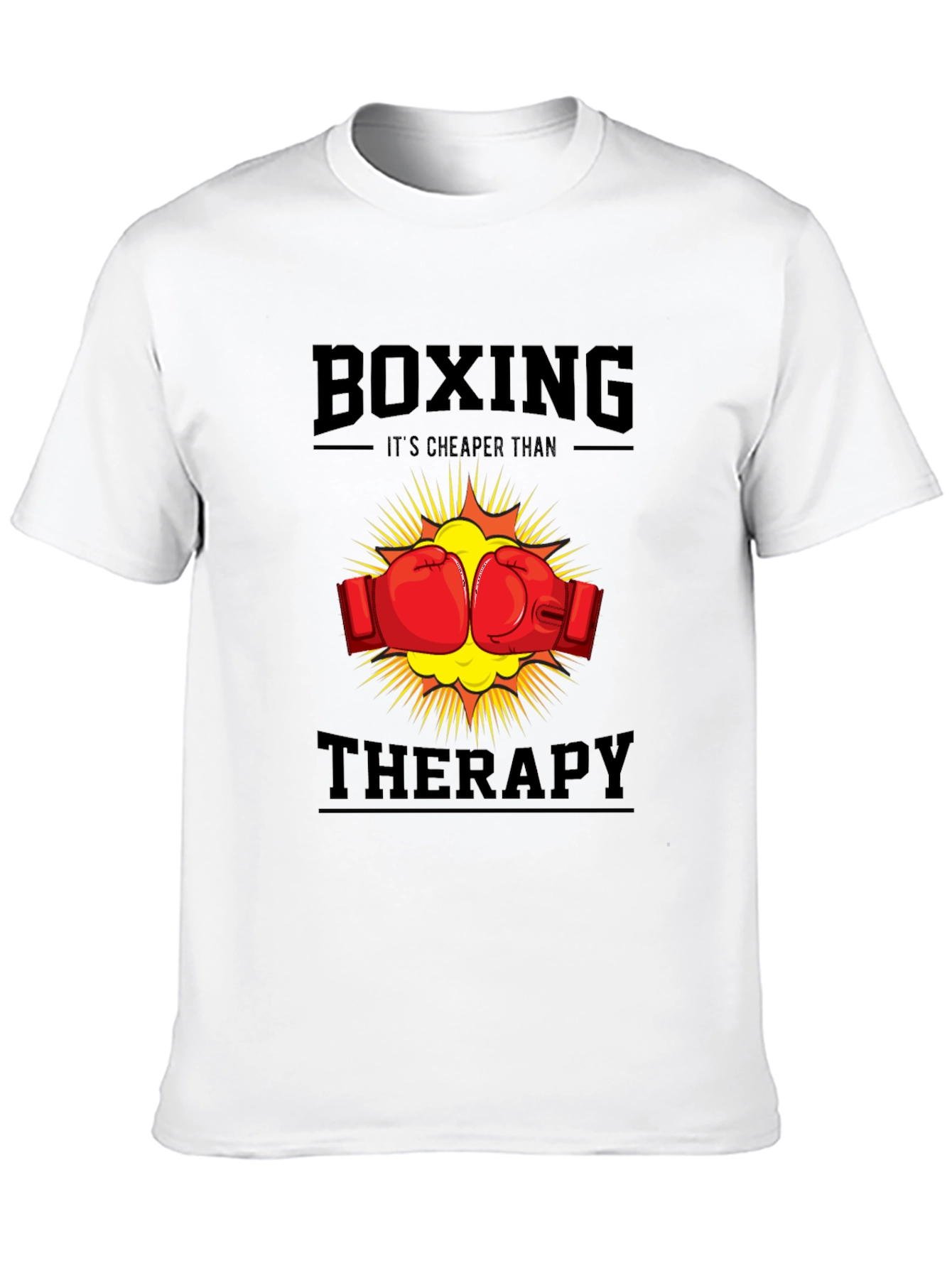 Black Boxing Cheaper Than Therapy T-Shirt view 10