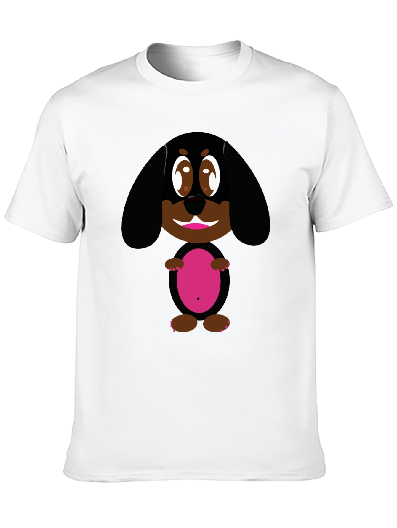Black Cute Dog Graphic Black T-Shirt view 10