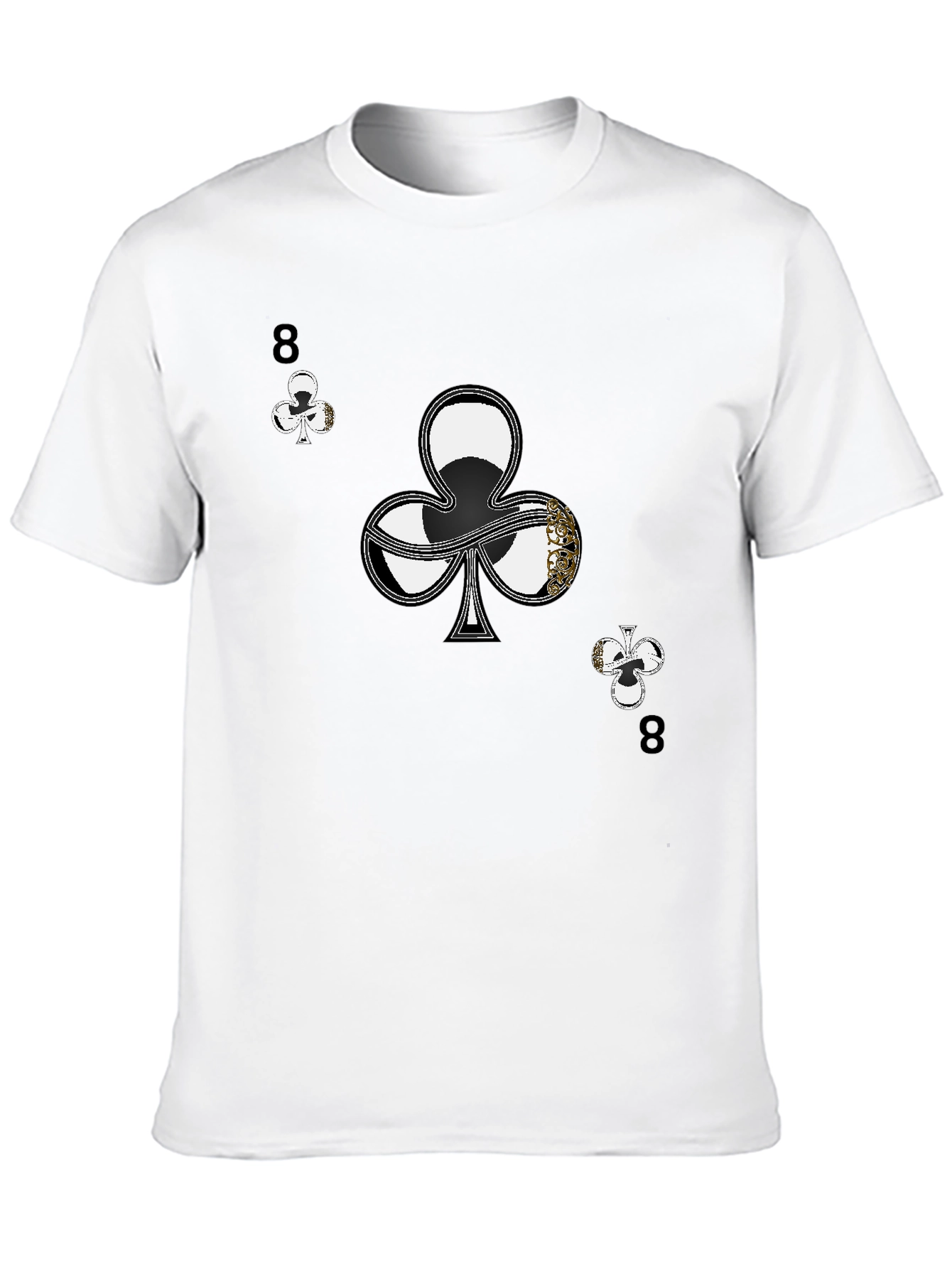 Black Eight of Clubs Graphic Tee - Unique Card Suit Design view 10