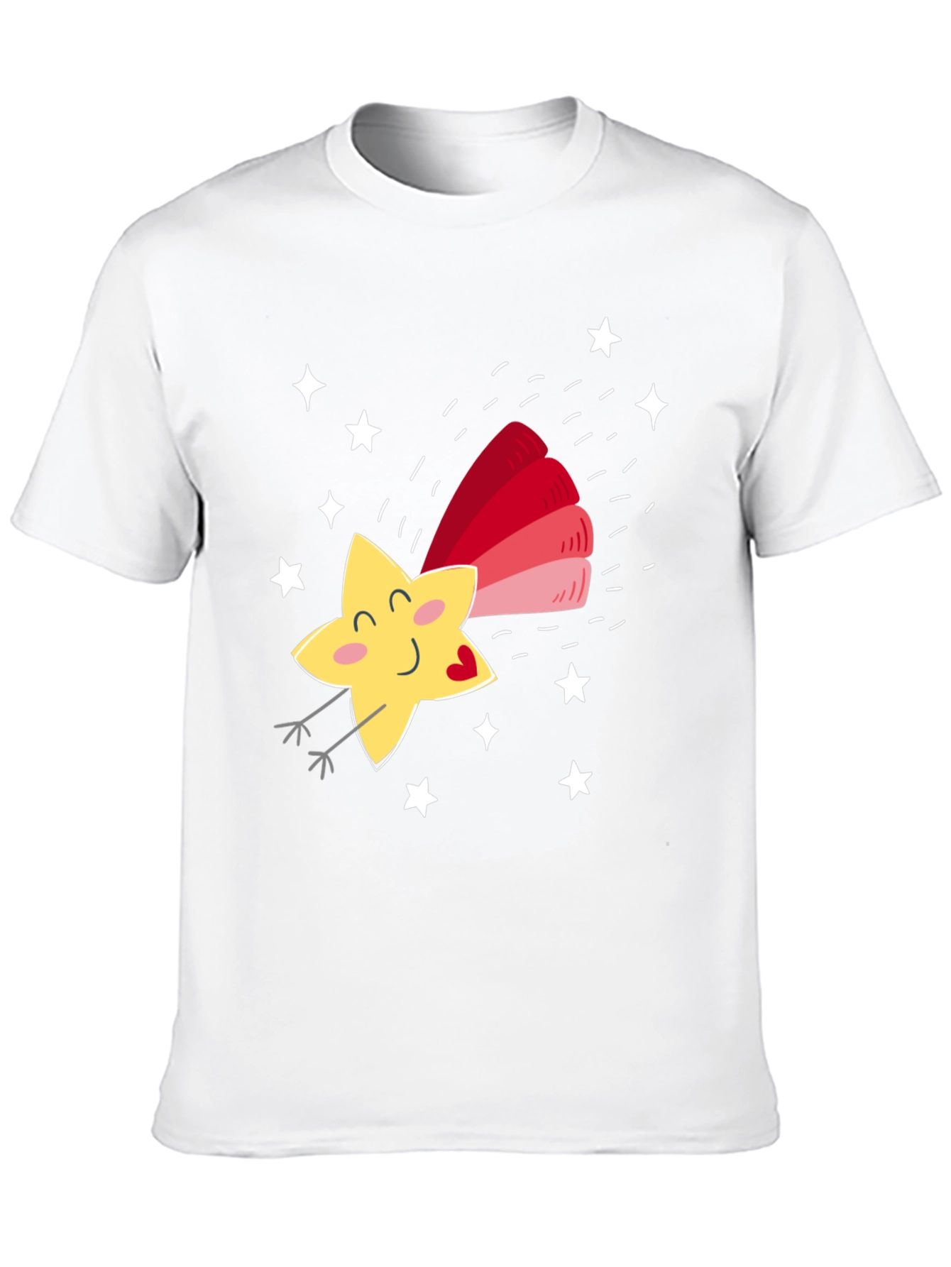 Black Cute Star Graphic Tee - Unisex Black T-Shirt view 10