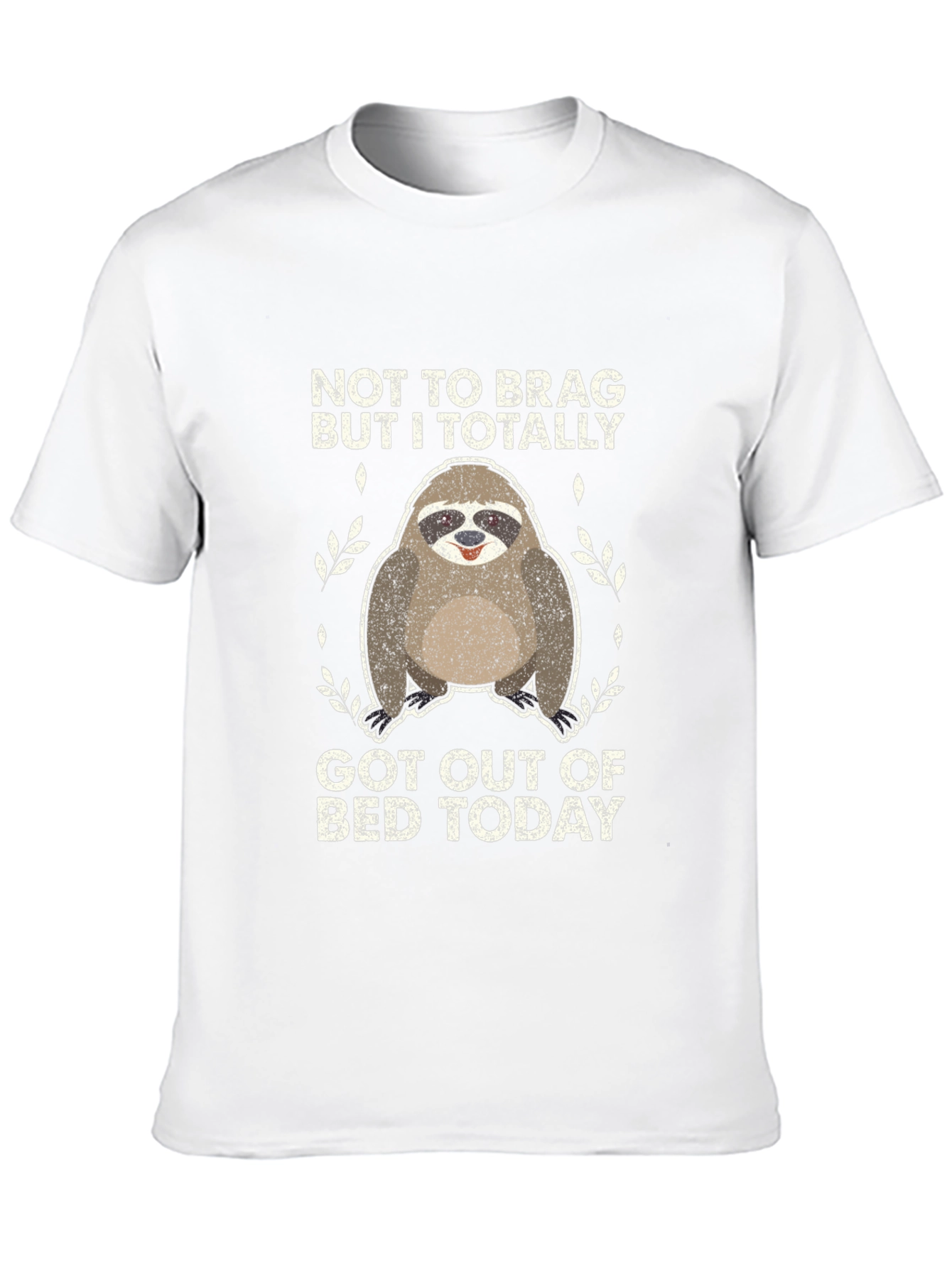 Black Funny Sloth T-Shirt - "Not To Brag, But I Got Out of Bed Today" view 10