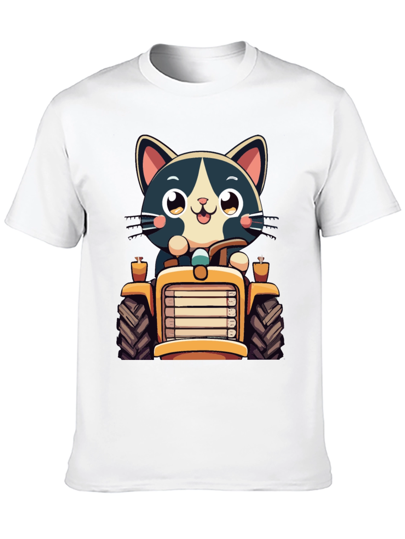 Black Cat Driving Tractor T-Shirt view 10