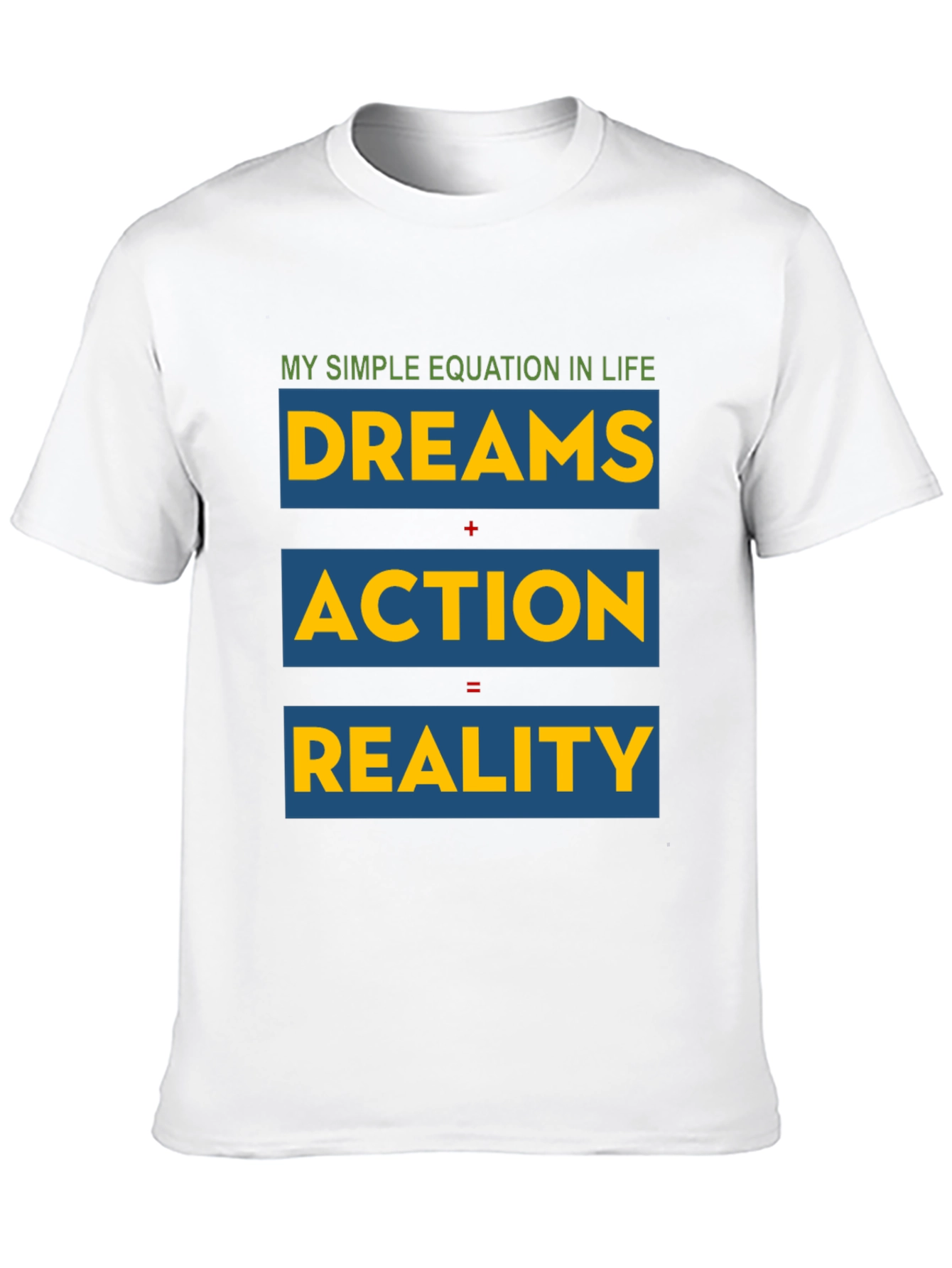 Black Dreams, Action, Reality - Equation T-Shirt view 10