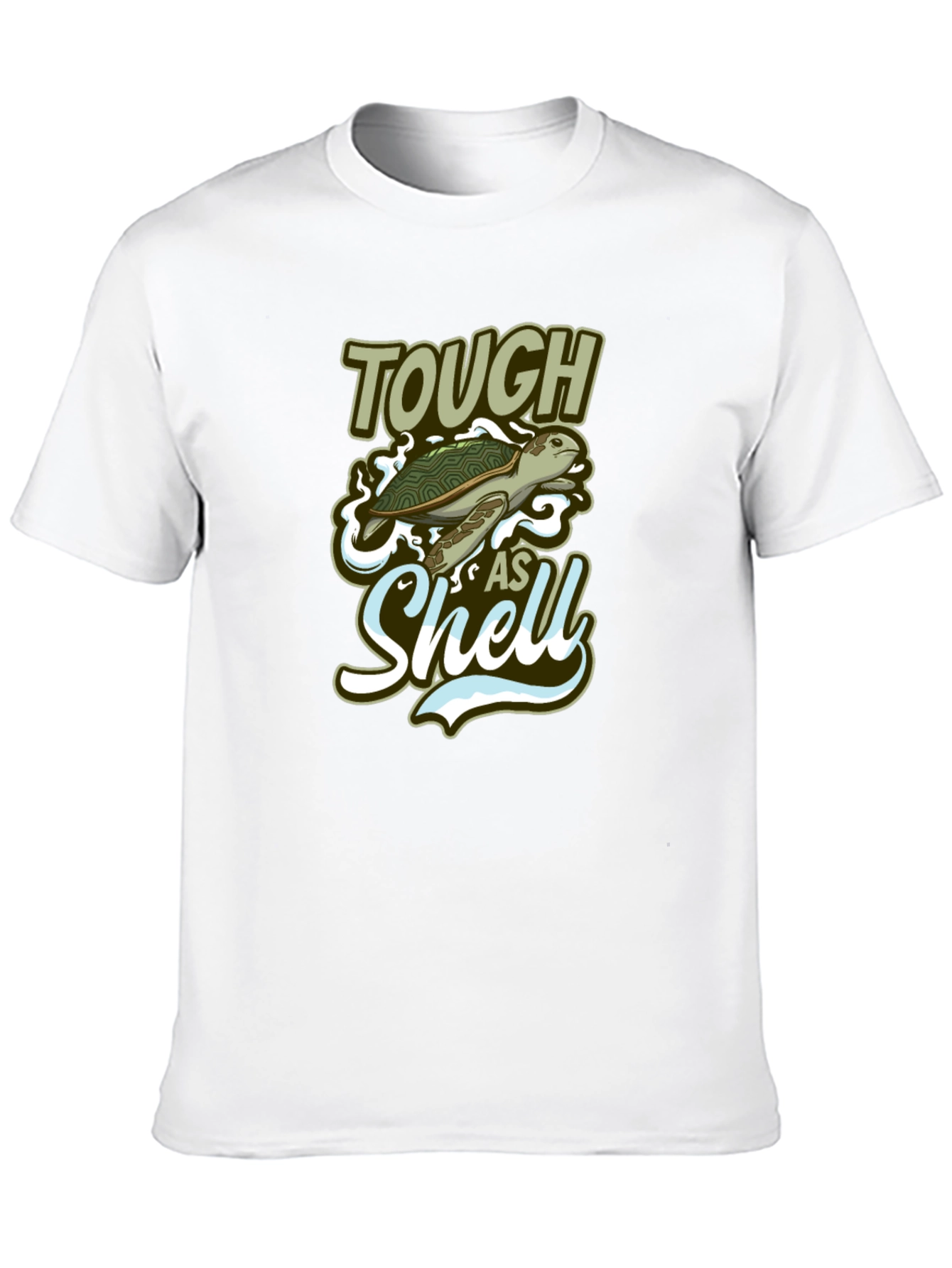 Black Tough As Shell Turtle Graphic Tee - Black Cotton Casual T-Shirt view 10