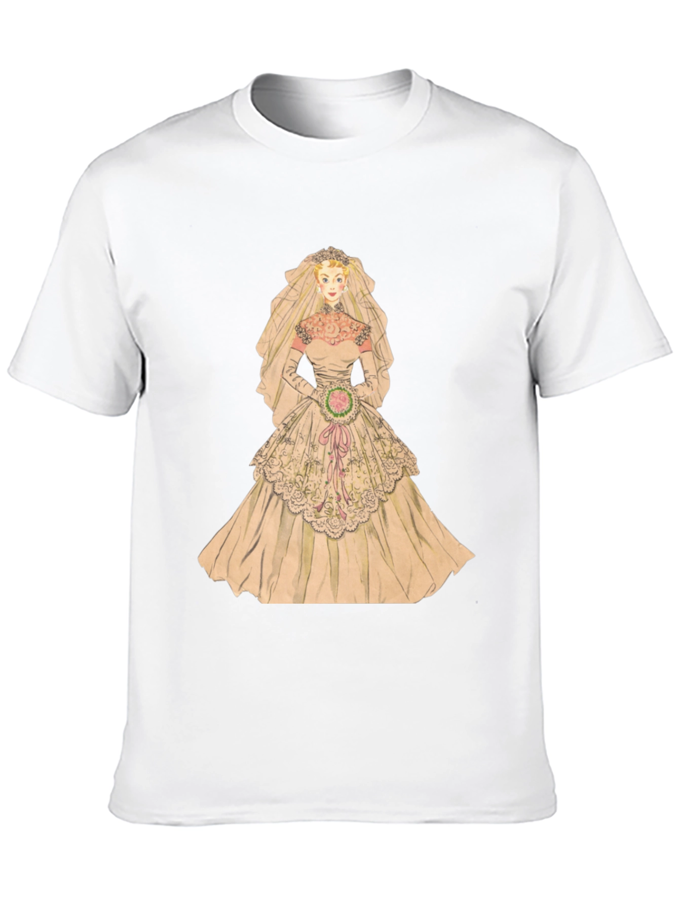 Bride T-Shirt - Vintage Wedding Dress Graphic Tee - 10