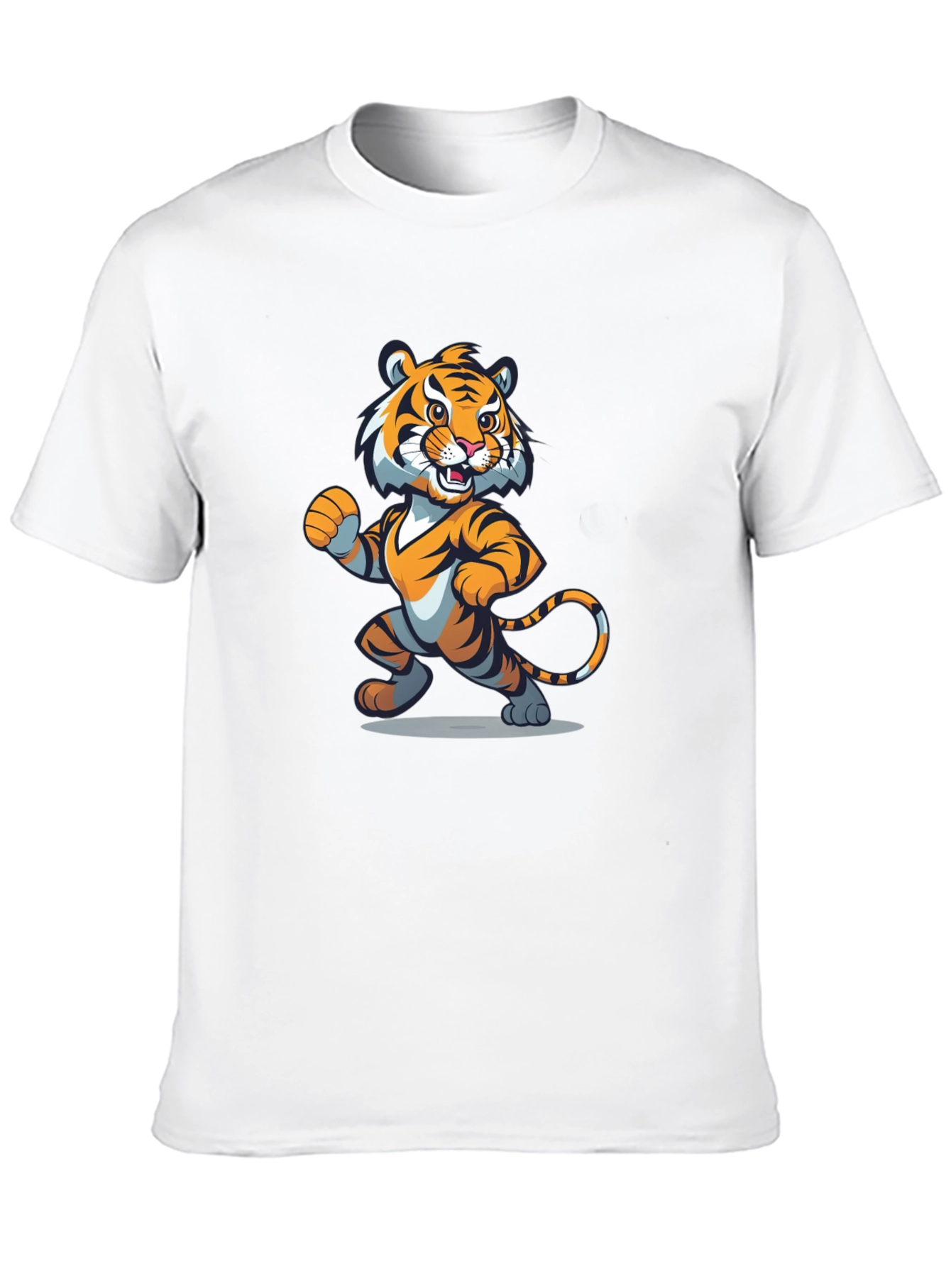 Black Cartoon Tiger Graphic Tee - Black view 10