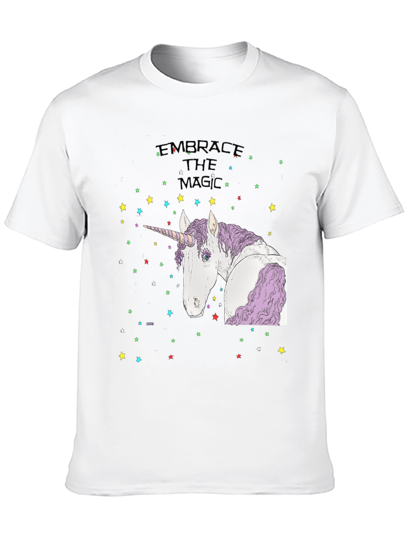 Embrace the Magic Unicorn Graphic Tee - Black Cotton - 10