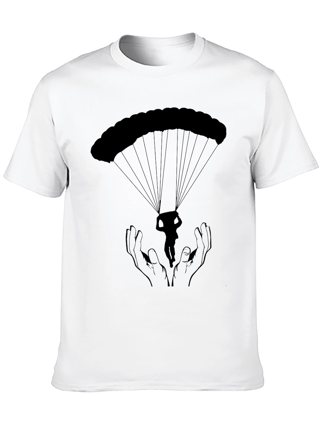 Black Parachute Graphic Tee - Freefall Design view 10