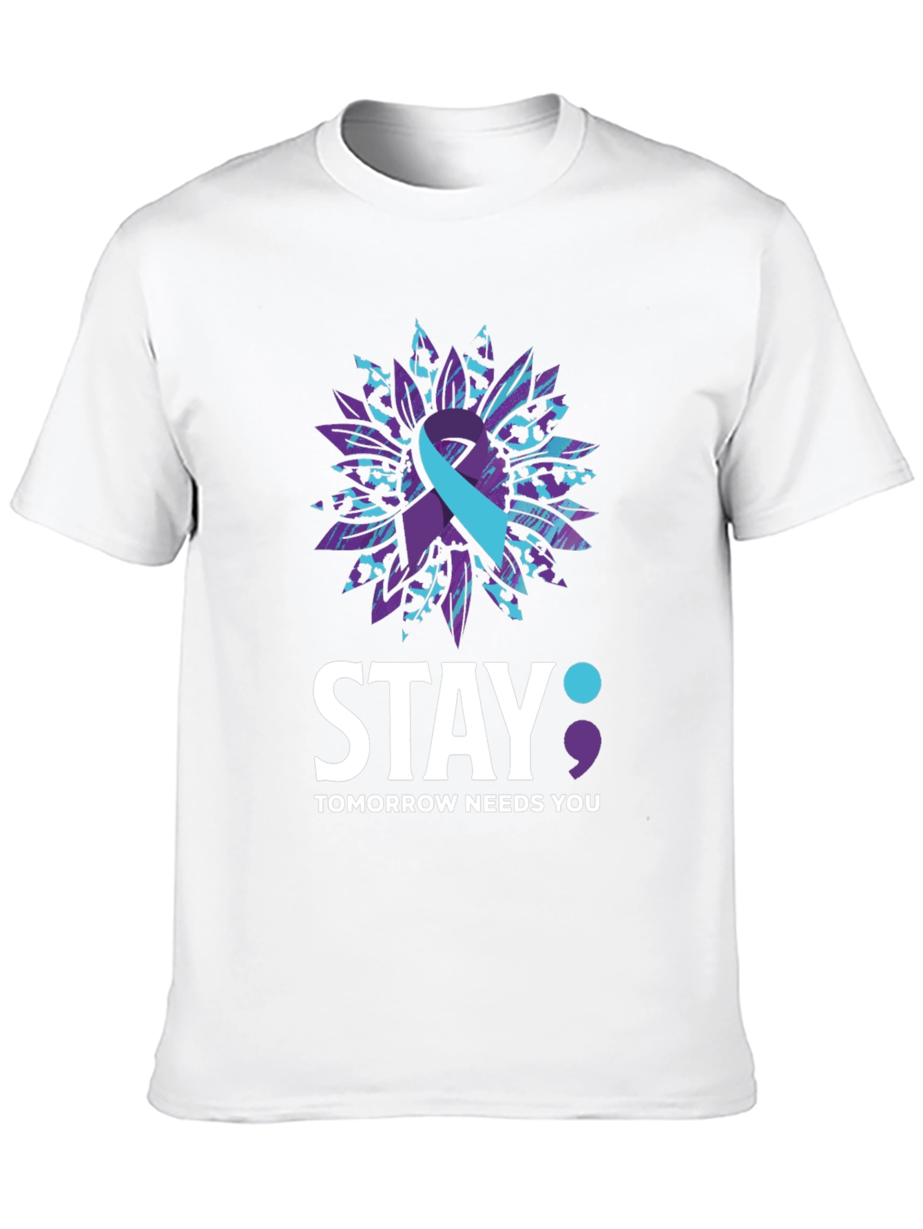 Black Stay Tomorrow Needs You Awareness T-Shirt view 10