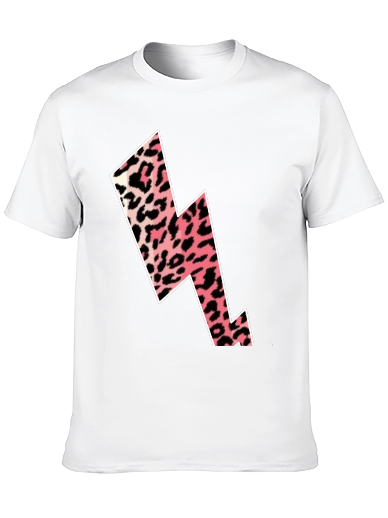 Black Trendy Leopard Print Lightning Bolt Graphic Tee view 10