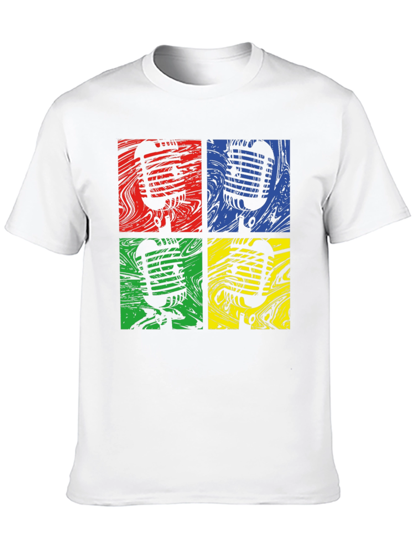 Black Retro Microphone T-Shirt - Pop Art Style, Music Lover Tee view 10