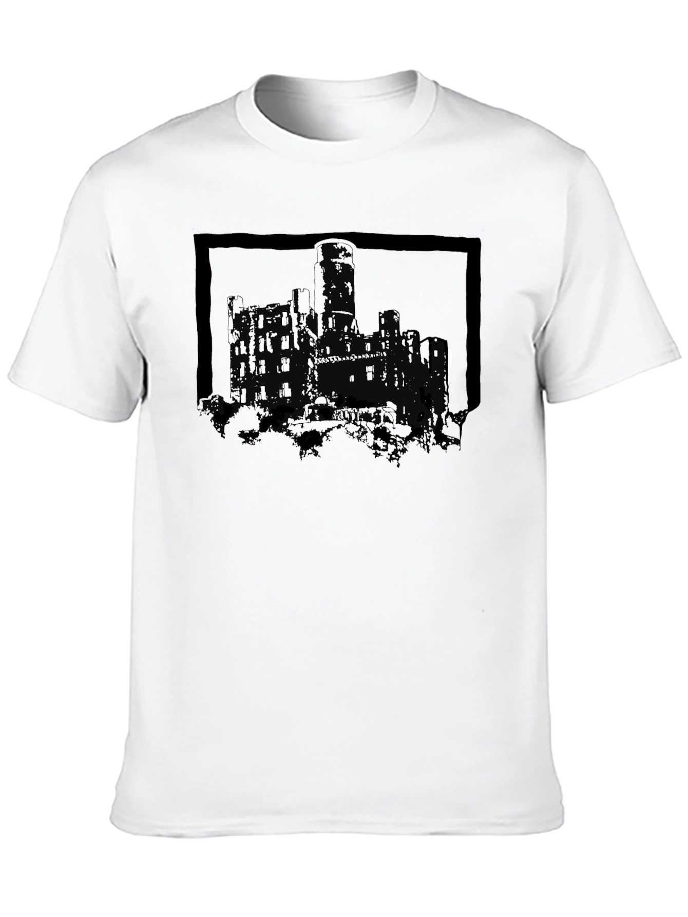 Black Castle Graphic Tee - Gothic Design, Black T-Shirt view 10