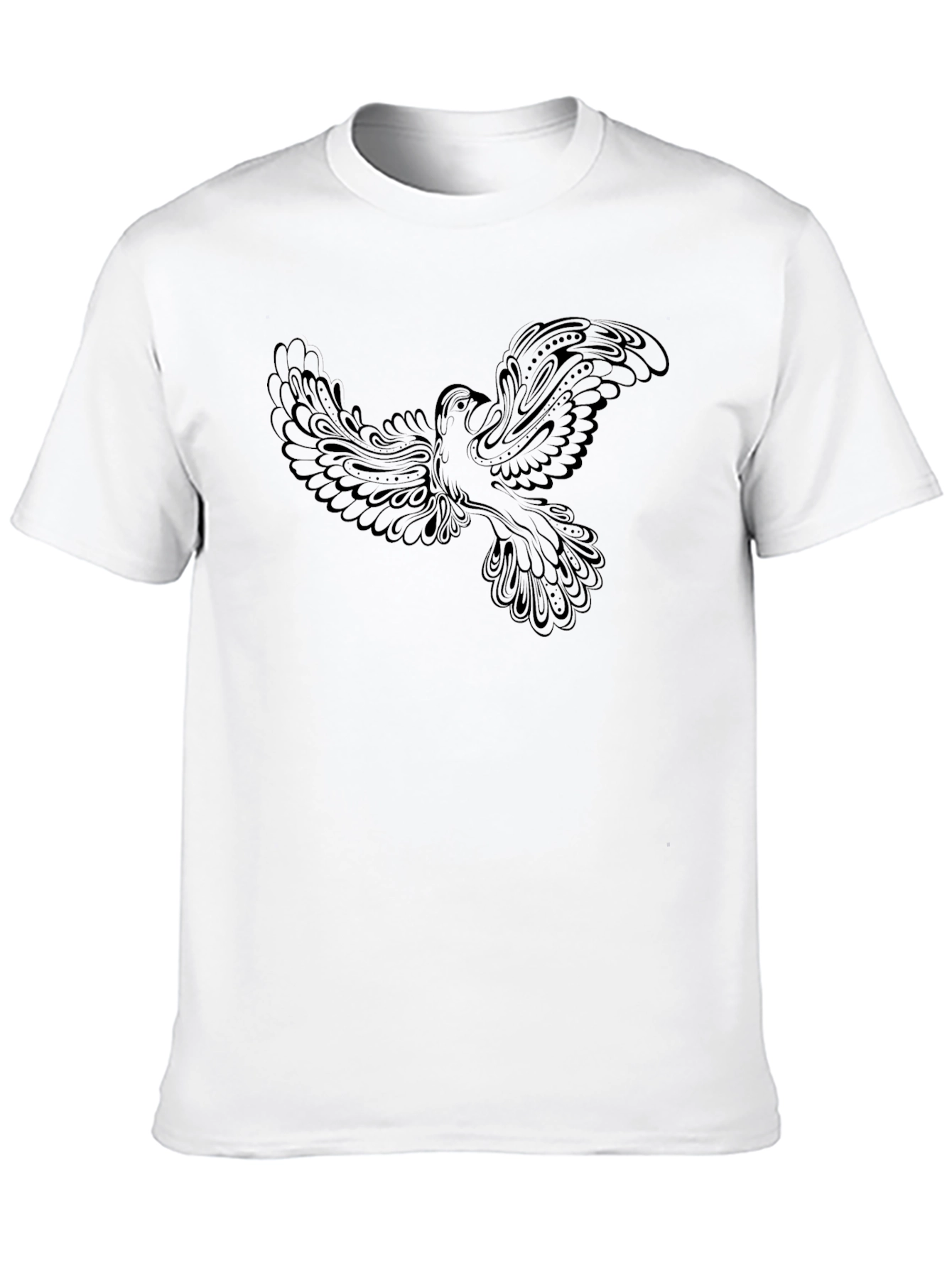 Black Black T-Shirt with Dove Graphic view 10