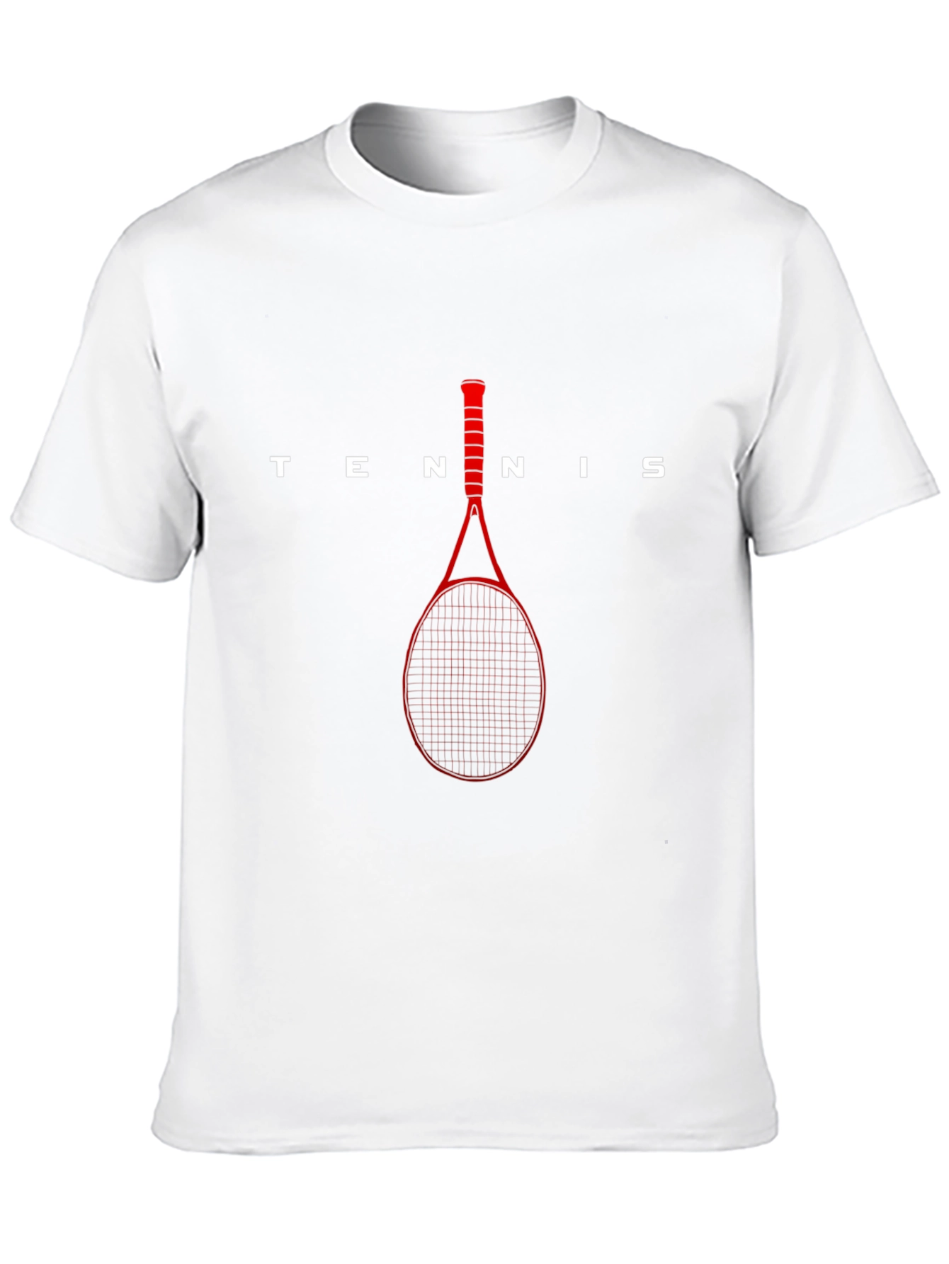 Black Tennis Racket Graphic T-Shirt - Black Cotton Tee view 10