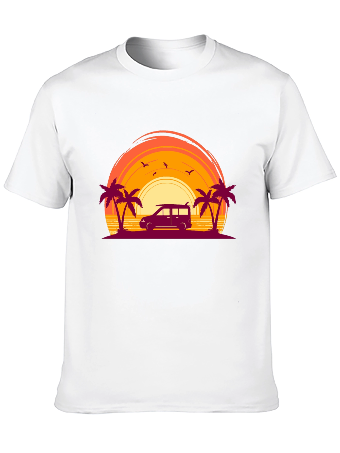 Black Sunset Beach Van Graphic Tee view 10