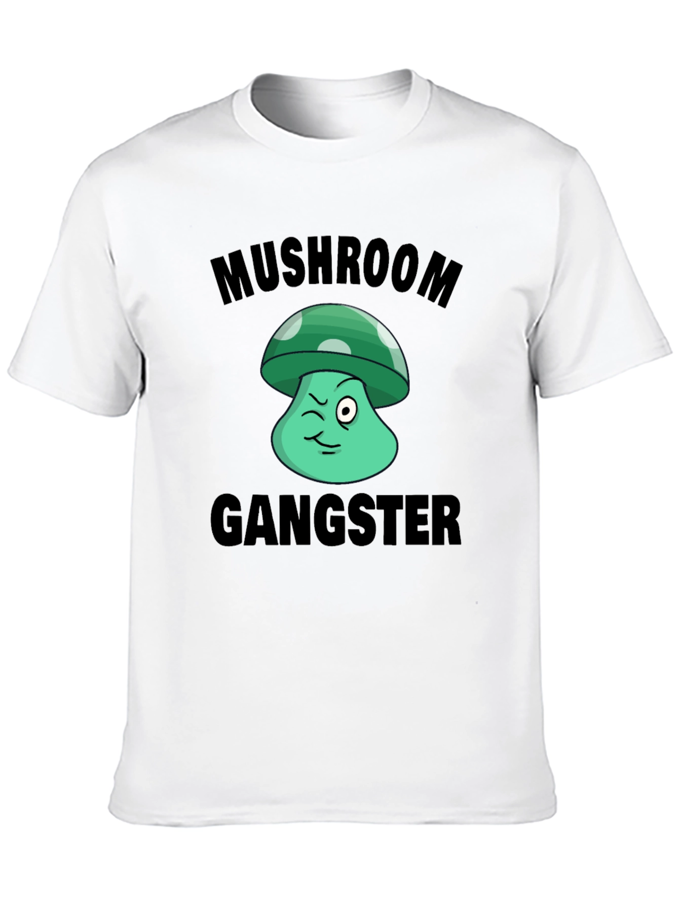 Black Mushroom Gangster Graphic T-Shirt view 10