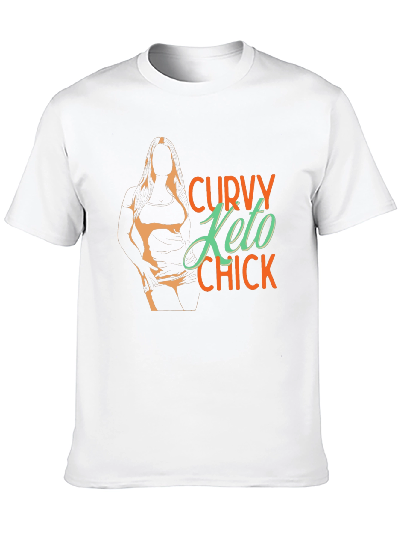 Black Curvy Keto Chick Graphic Tee - Black Unisex view 10
